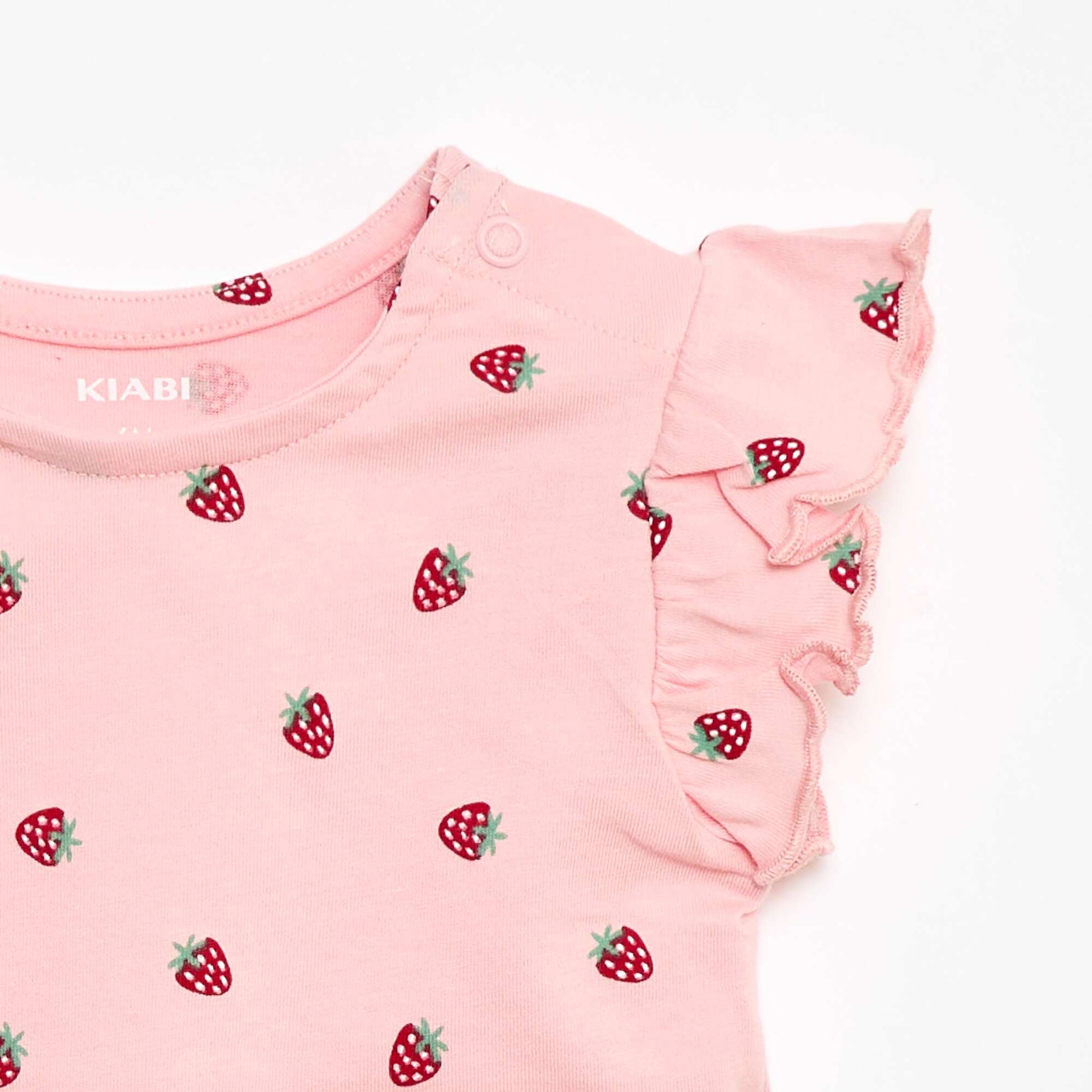 T-shirt en jersey manches courtes volantées ROSE
