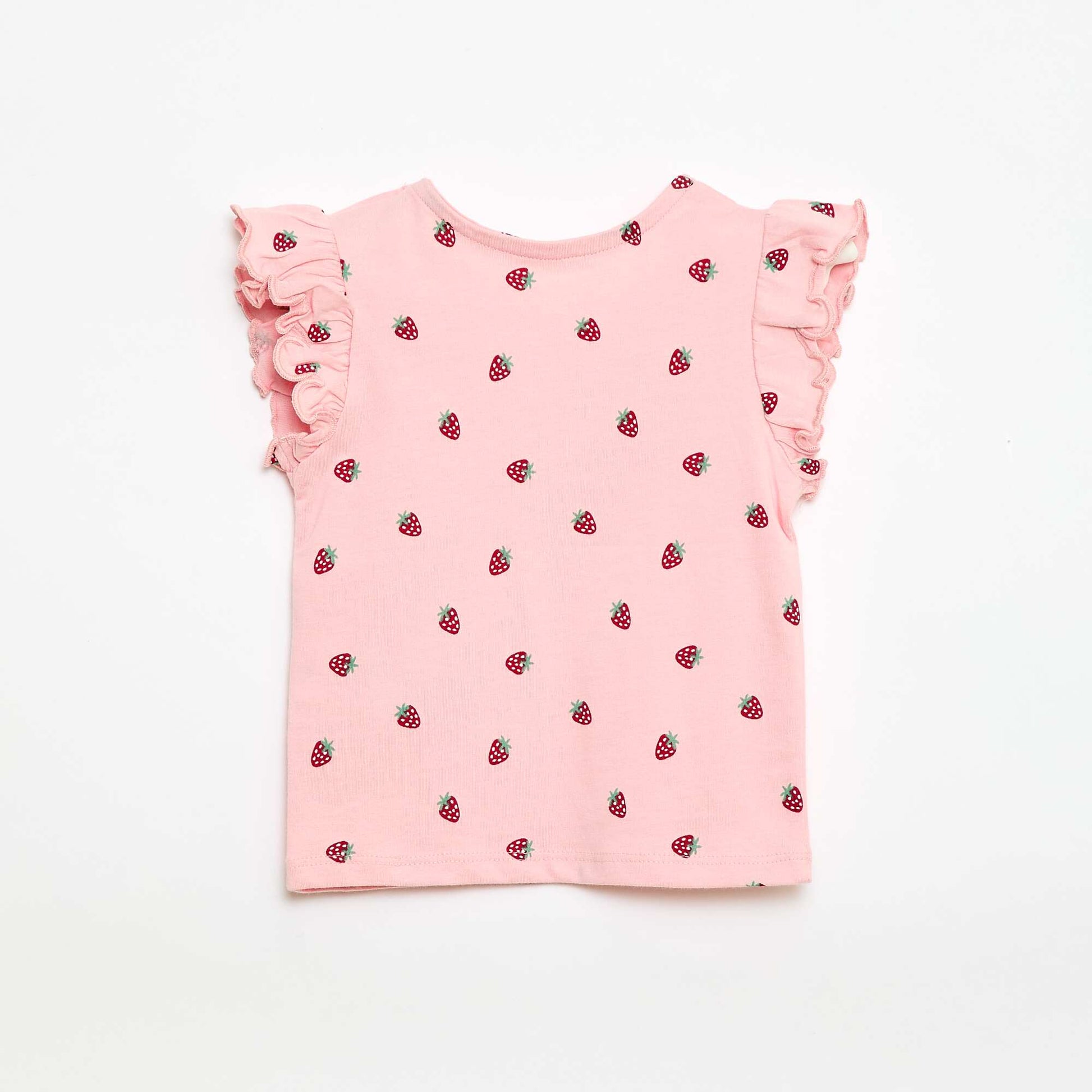 T-shirt en jersey manches courtes volantées ROSE