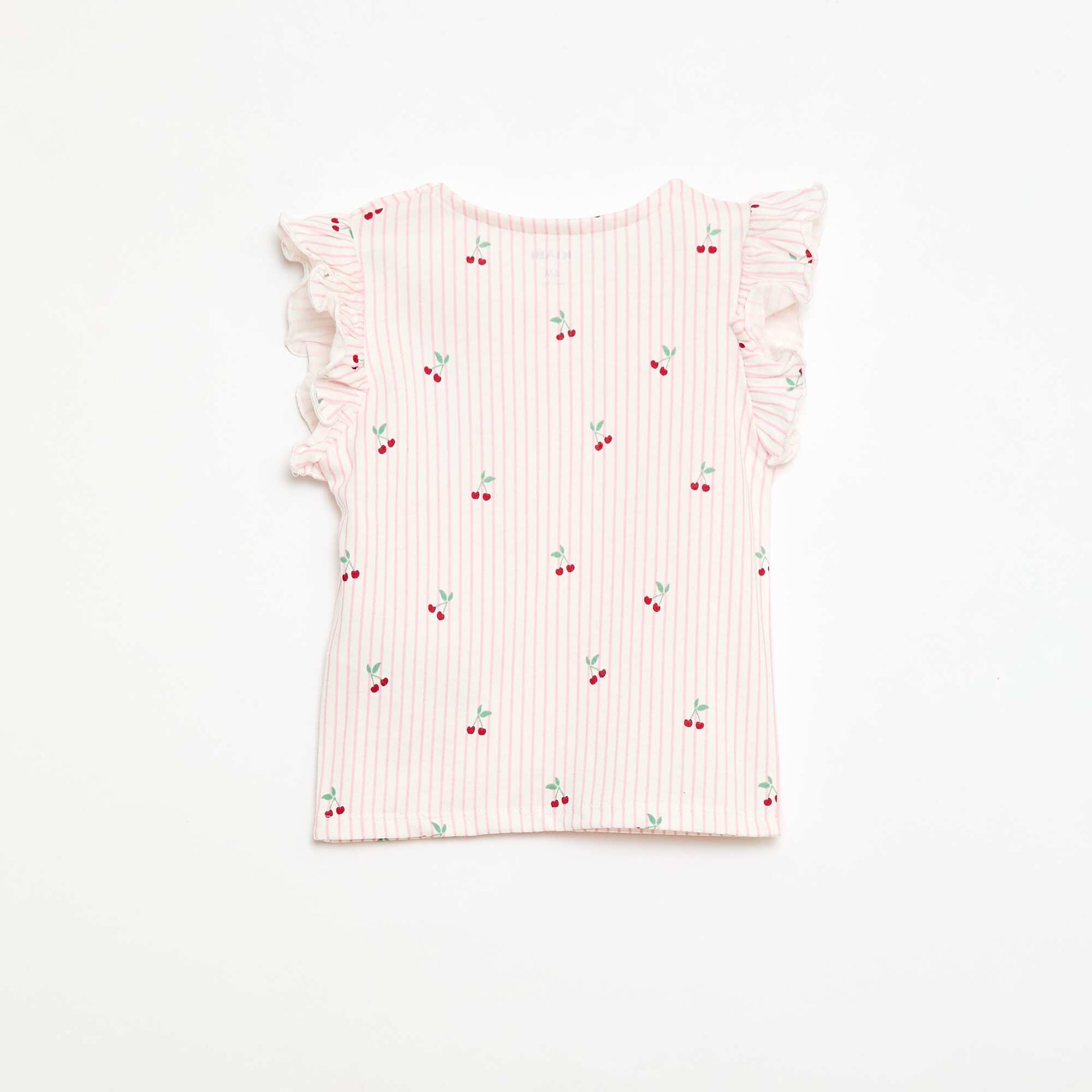 T-shirt en jersey manches courtes volantées ROSE