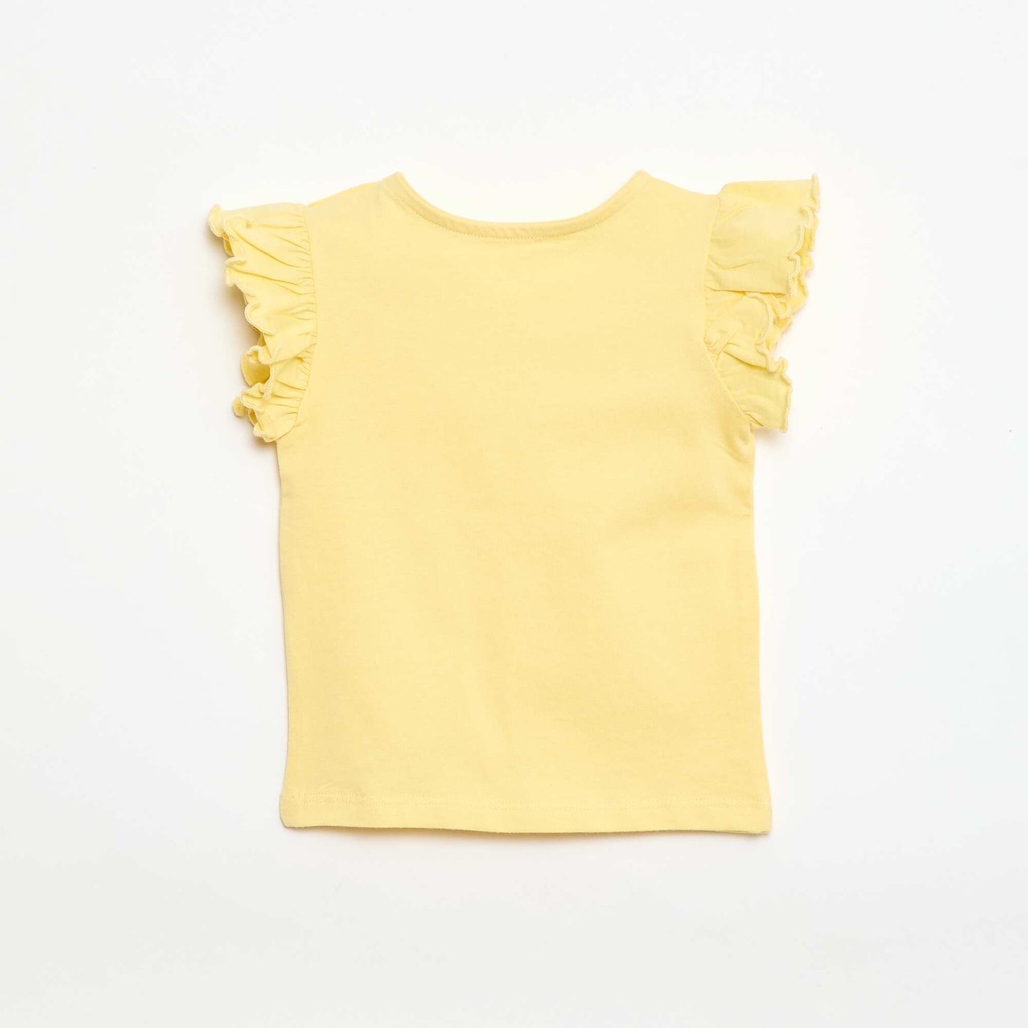 T-shirt en jersey manches courtes volantées JAUNE
