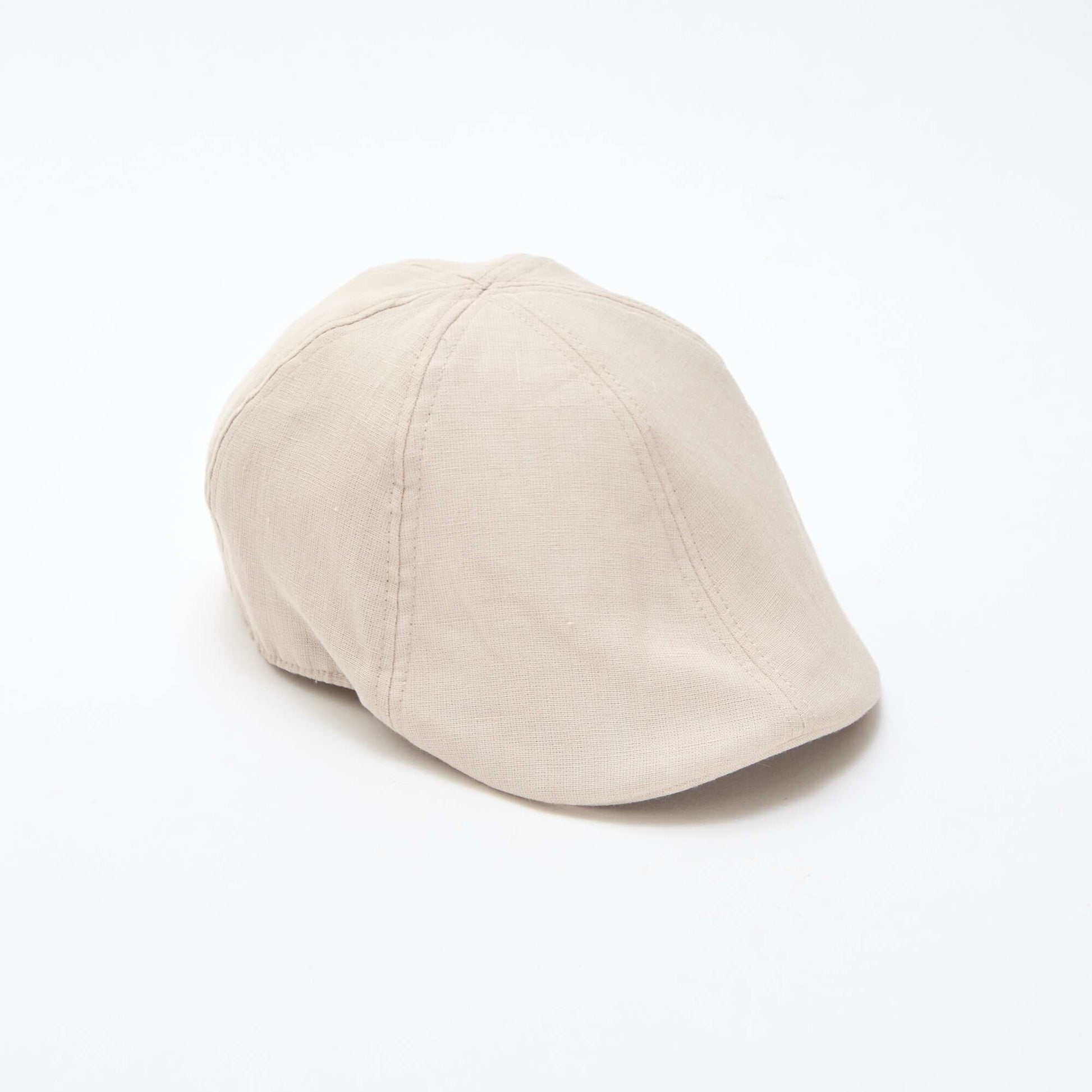 Casquette gavroche en lin BEIGE