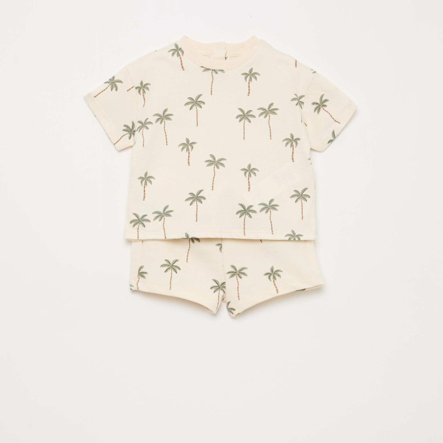 Ensemble t-shirt + short à motif - 2 pièces BLANC