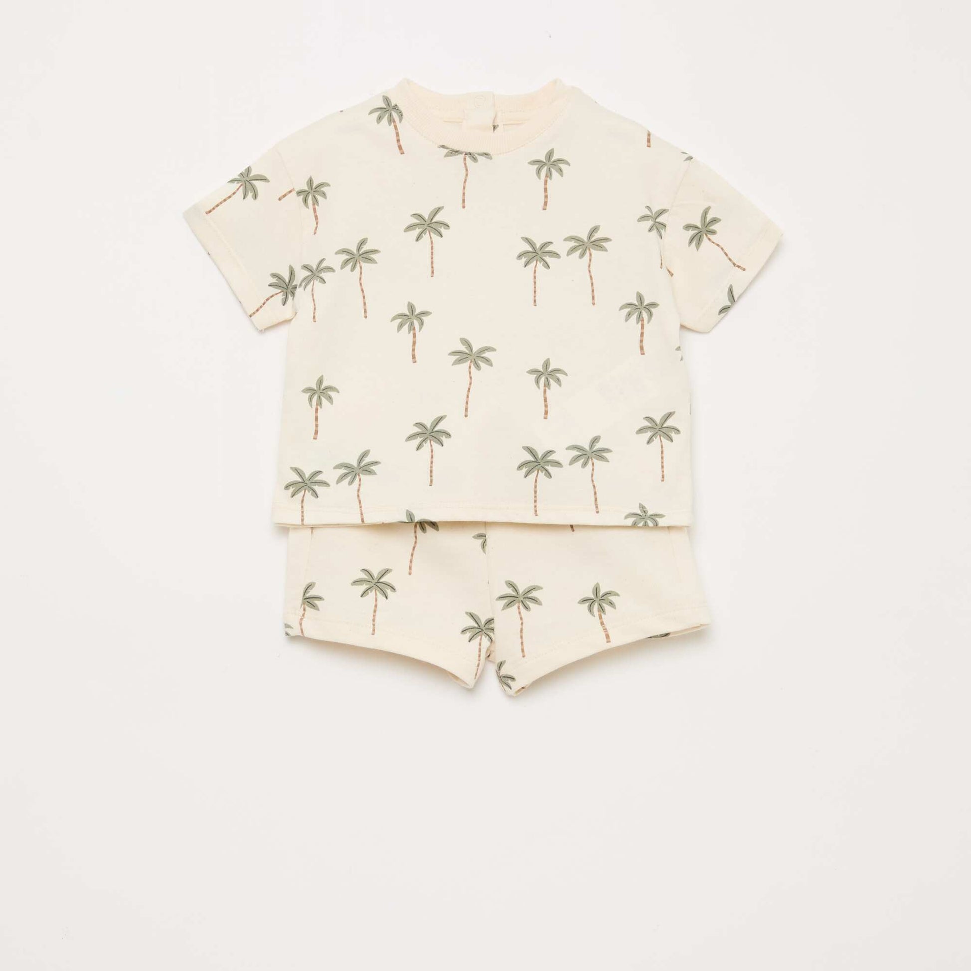 Ensemble t-shirt + short à motif - 2 pièces BLANC