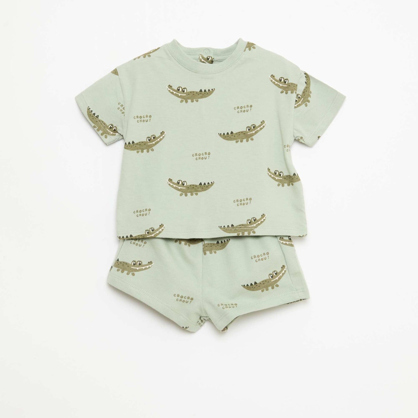 Ensemble t-shirt + short à motif - 2 pièces VERT