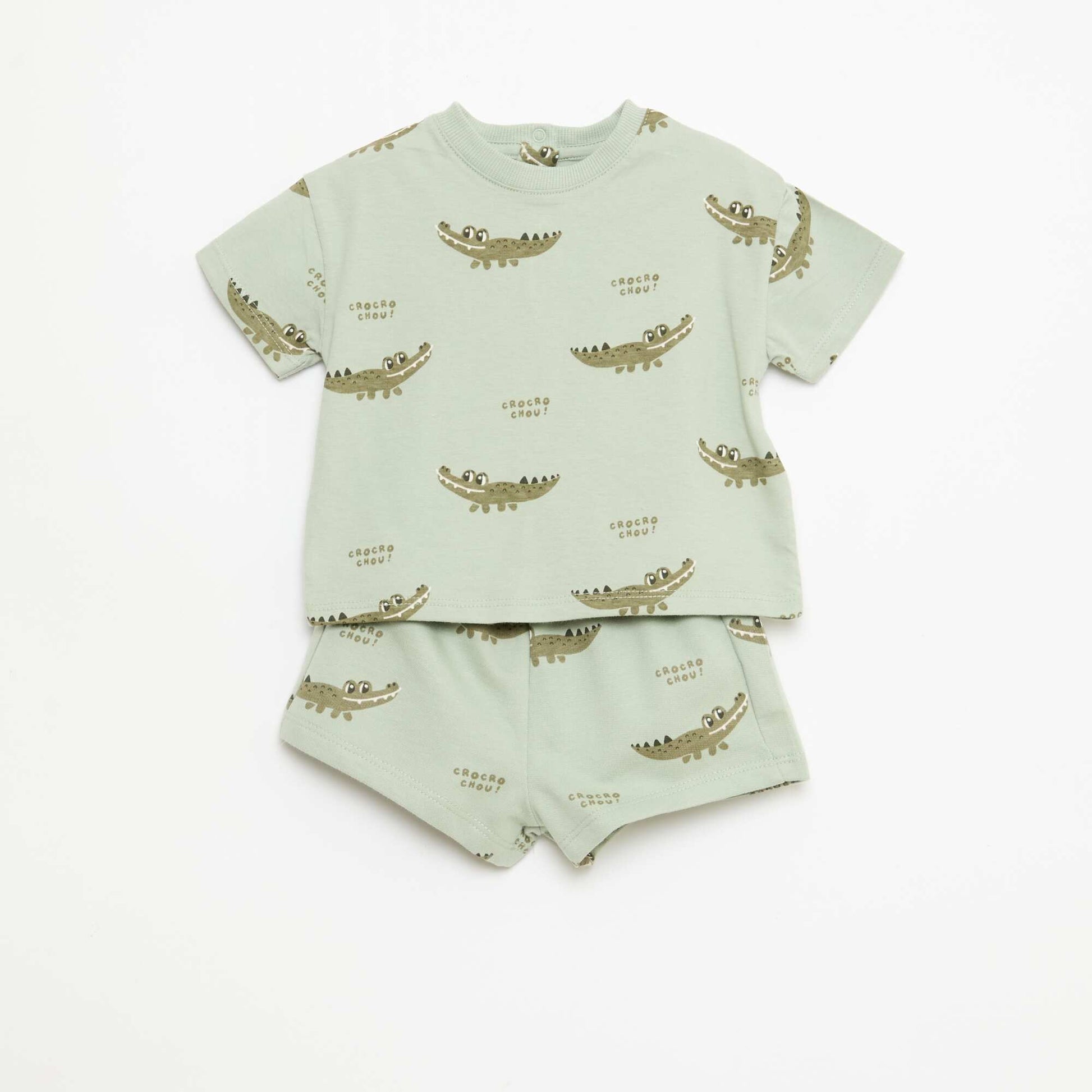 Ensemble t-shirt + short à motif - 2 pièces VERT