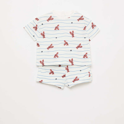 Ensemble t-shirt + short à motif - 2 pièces BEIGE