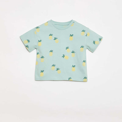 Ensemble t-shirt + short à motif - 2 pièces BLEU