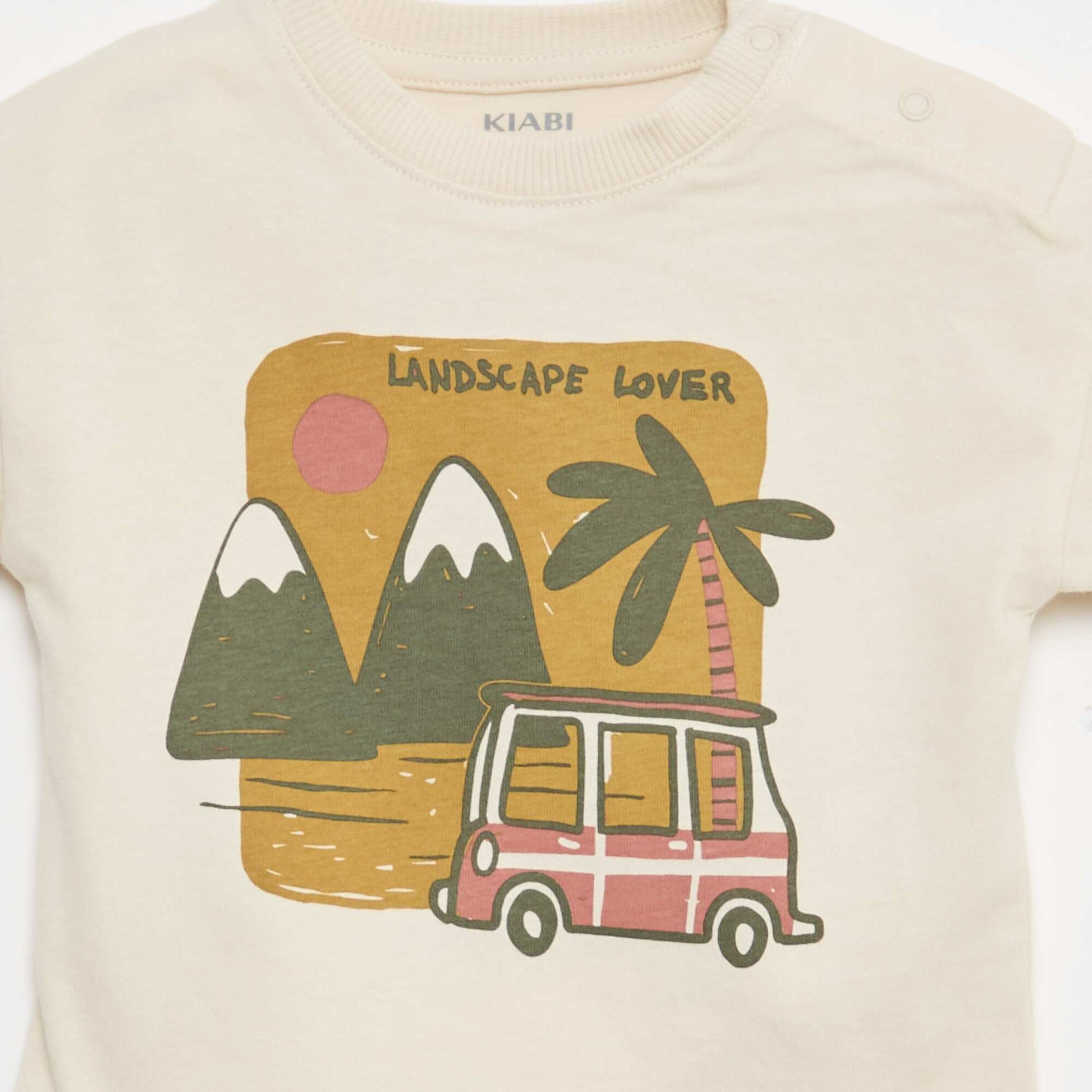 Ensemble 2 pièces en coton T-shirt + short BEIGE