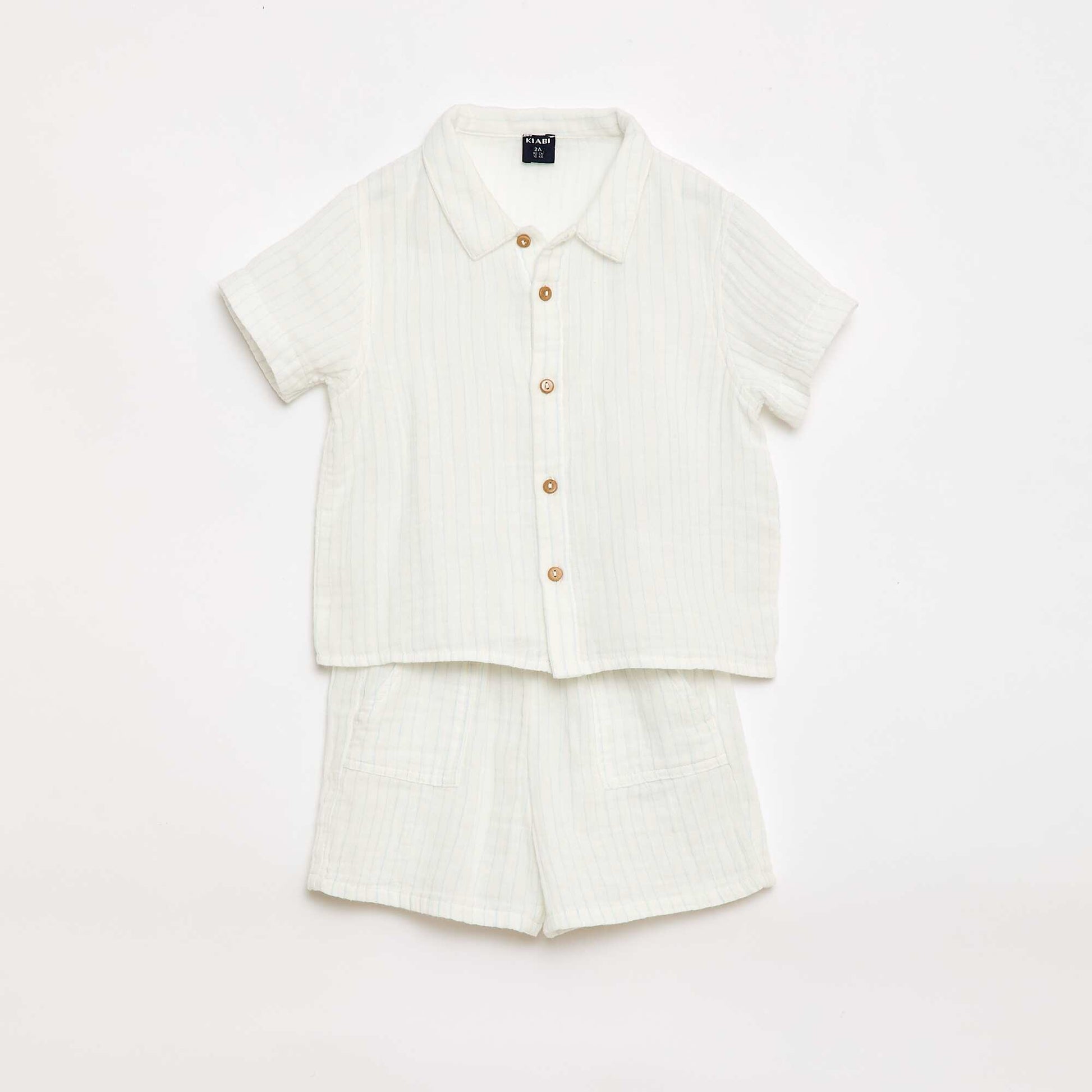 Ensemble deux pièces chemise + short BLANC