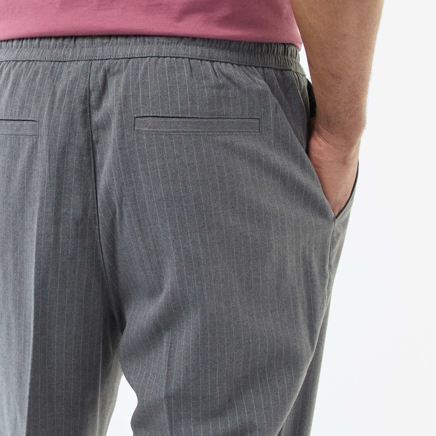 Pantalon de ville à fines rayures NOIR