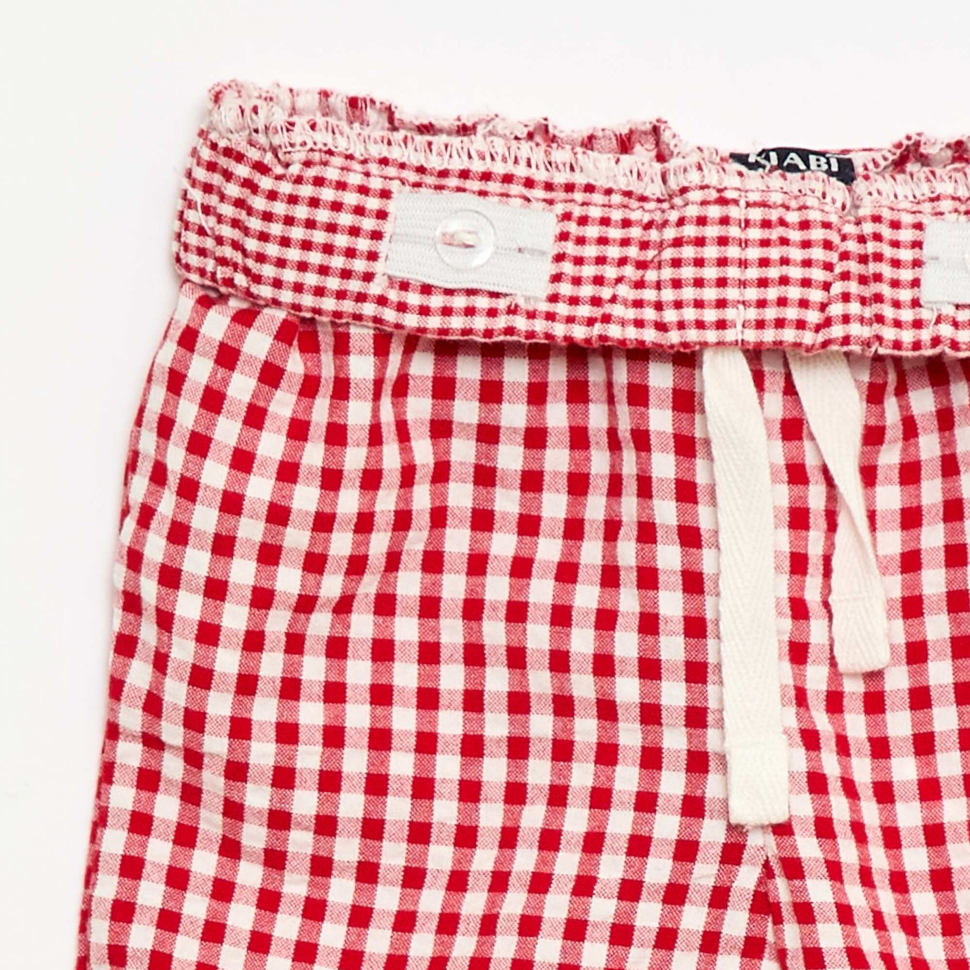 Pantalon vichy en seersucker ROUGE
