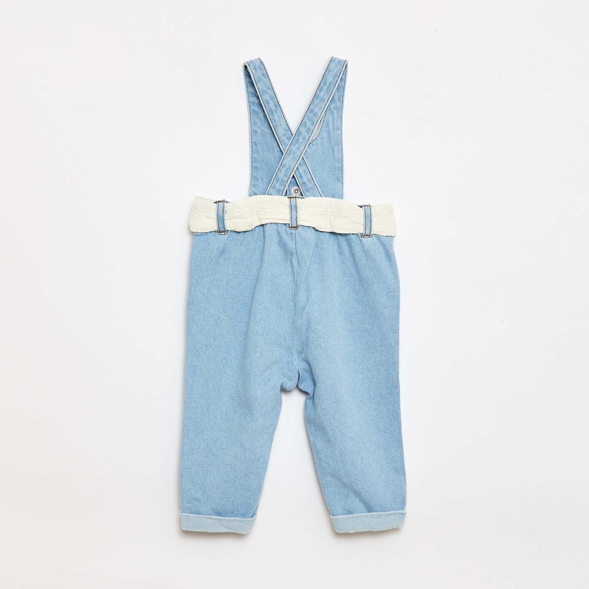 Salopette longue en jean BLANC