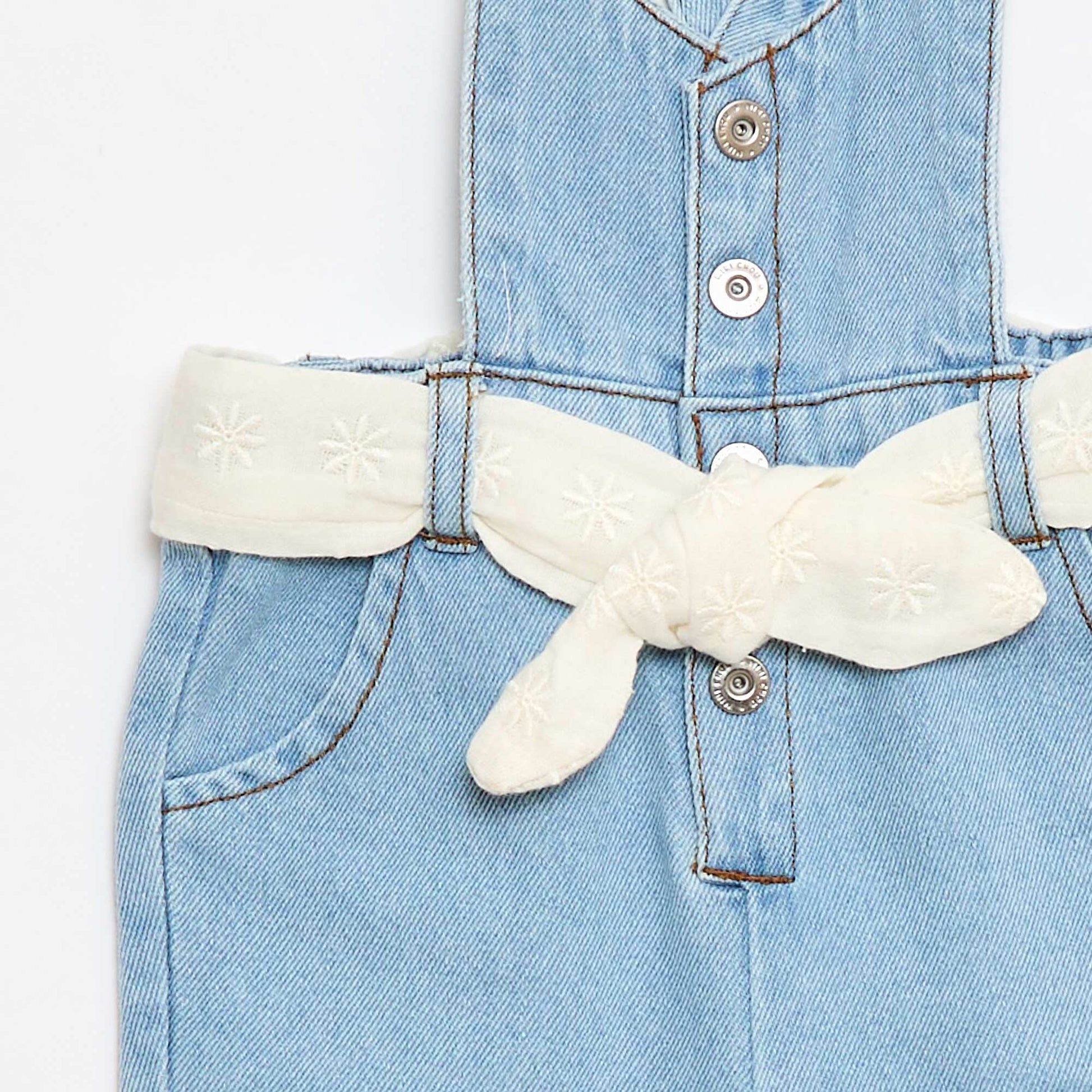 Salopette longue en jean BLANC