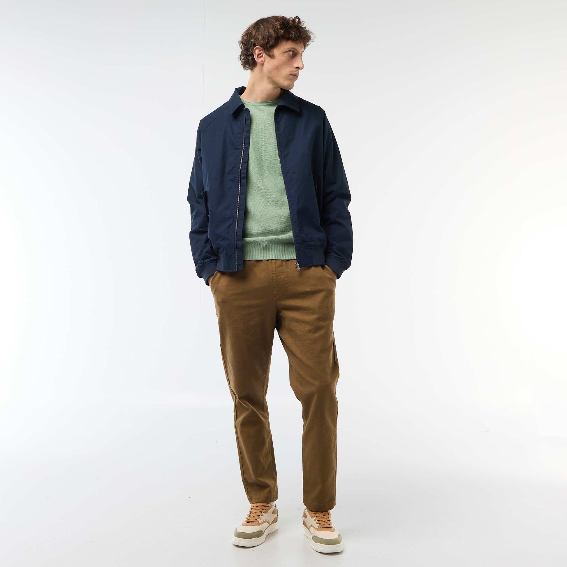 Pull en maille nid d'abeille VERT
