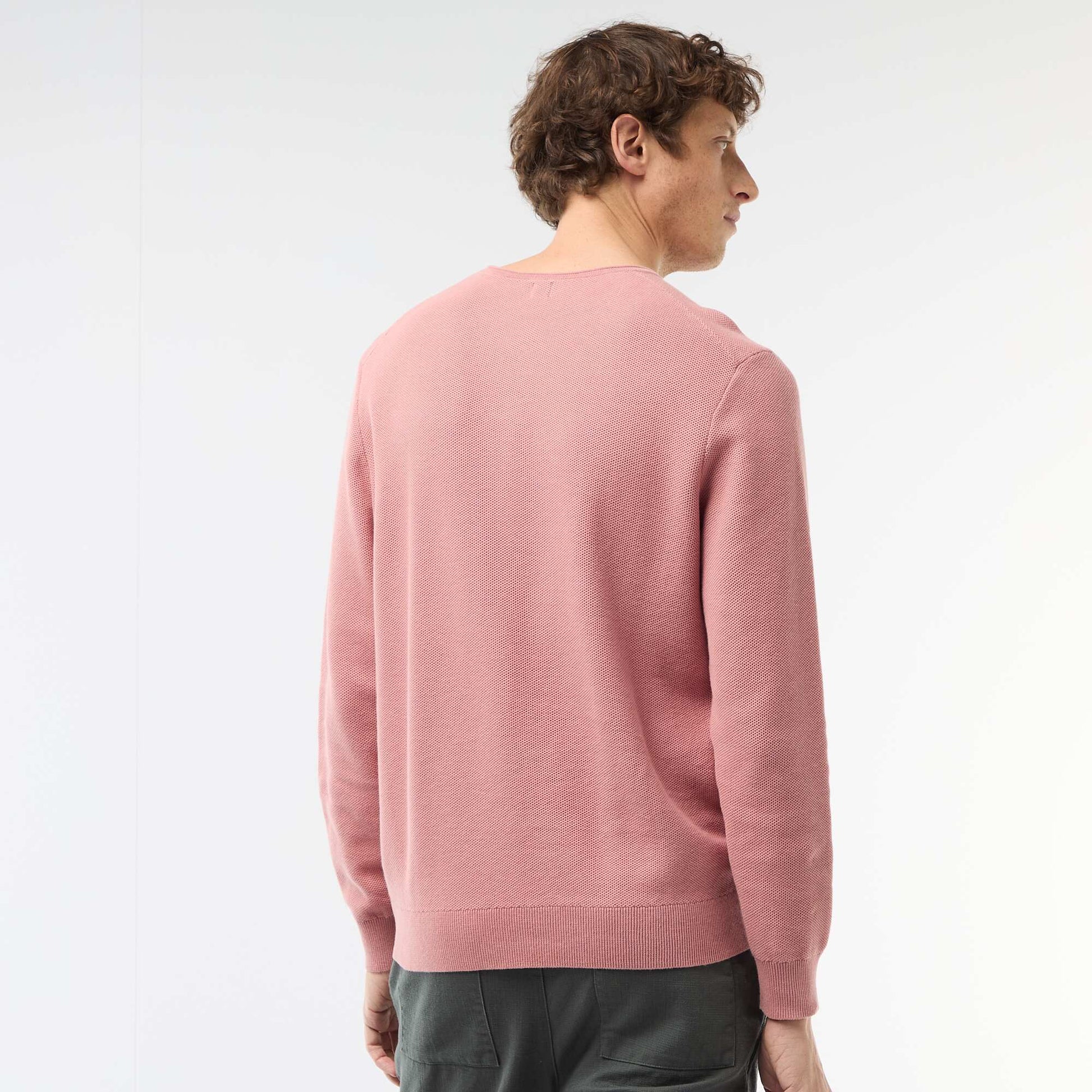 Pull en maille nid d'abeille ROSE