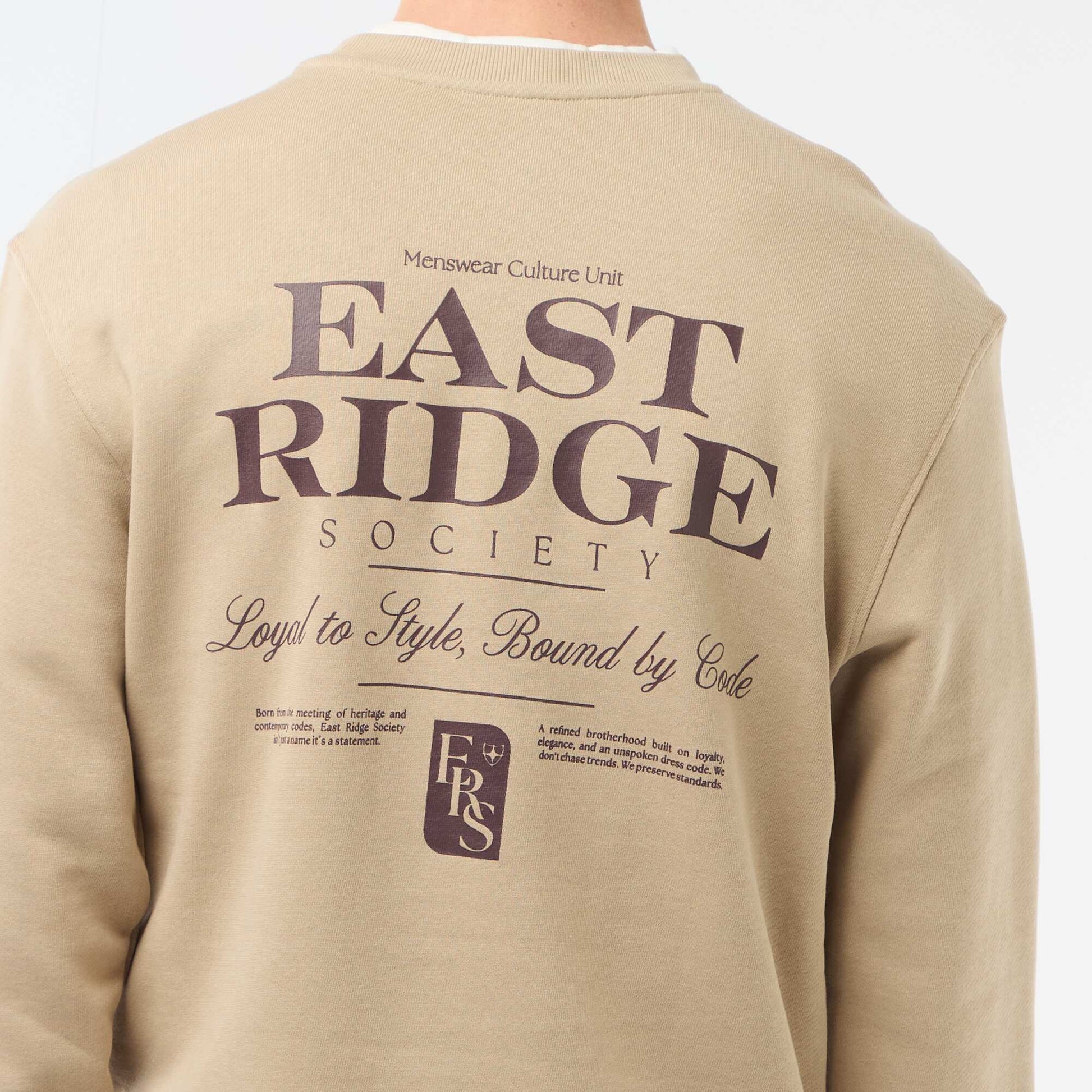 Sweat en molleton léger imprimé recto/verso BEIGE