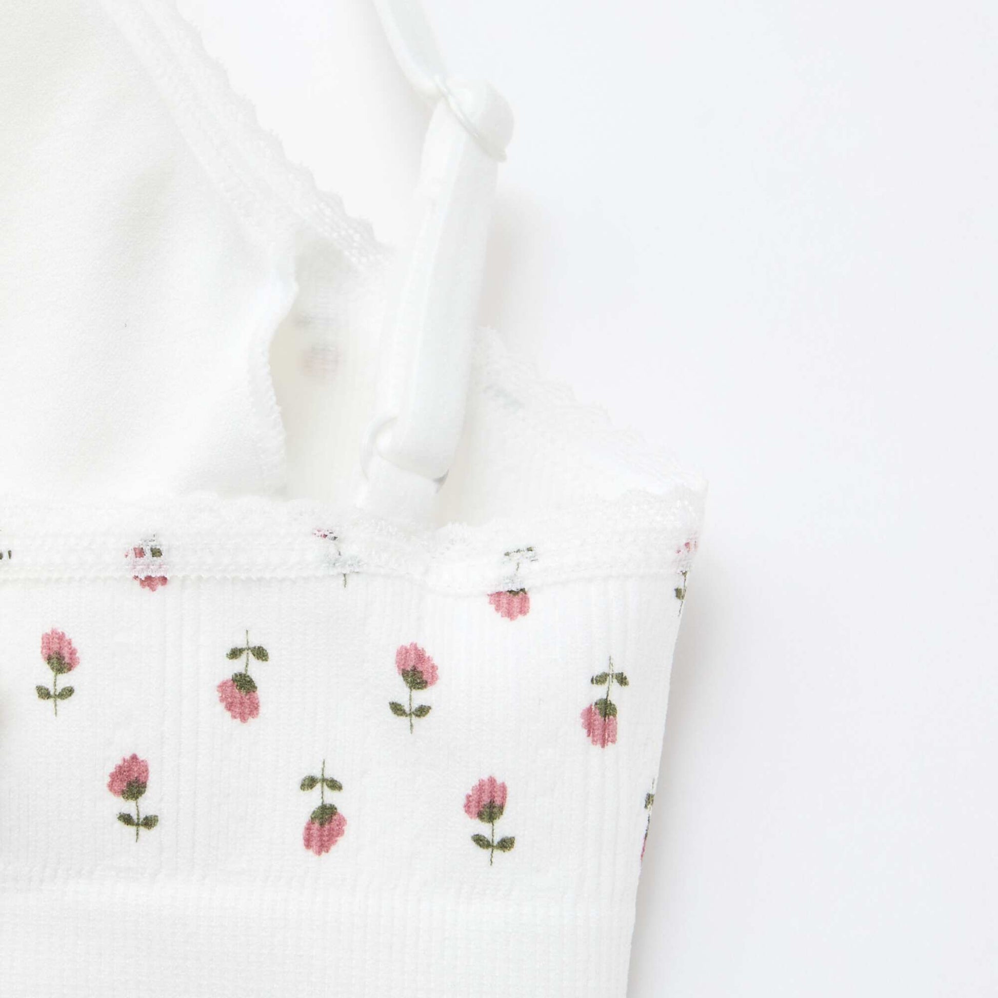 Lot de 2 brassières triangle en rib BLANC