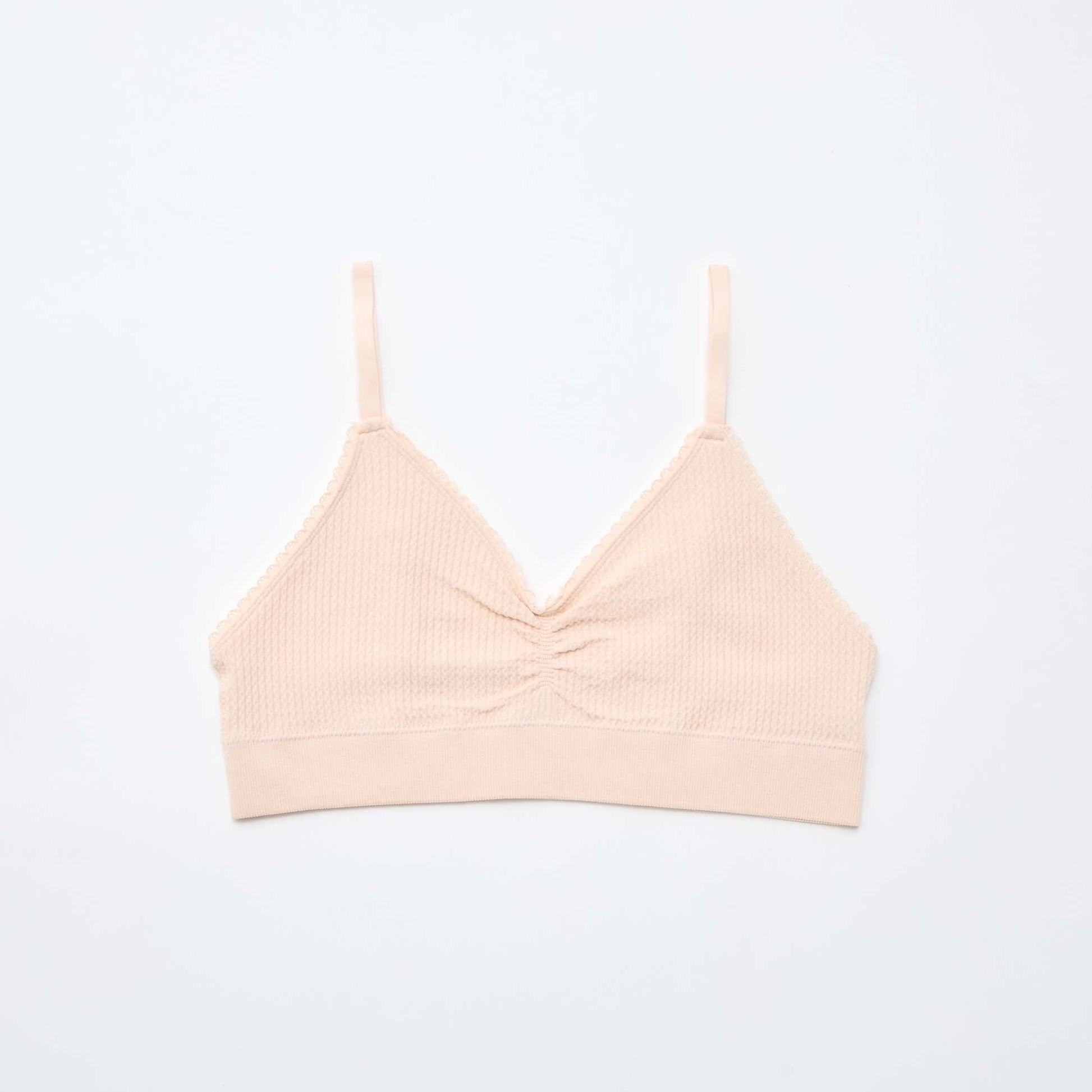 Lot de 2 brassières en maille reliefée VERT/ROSE