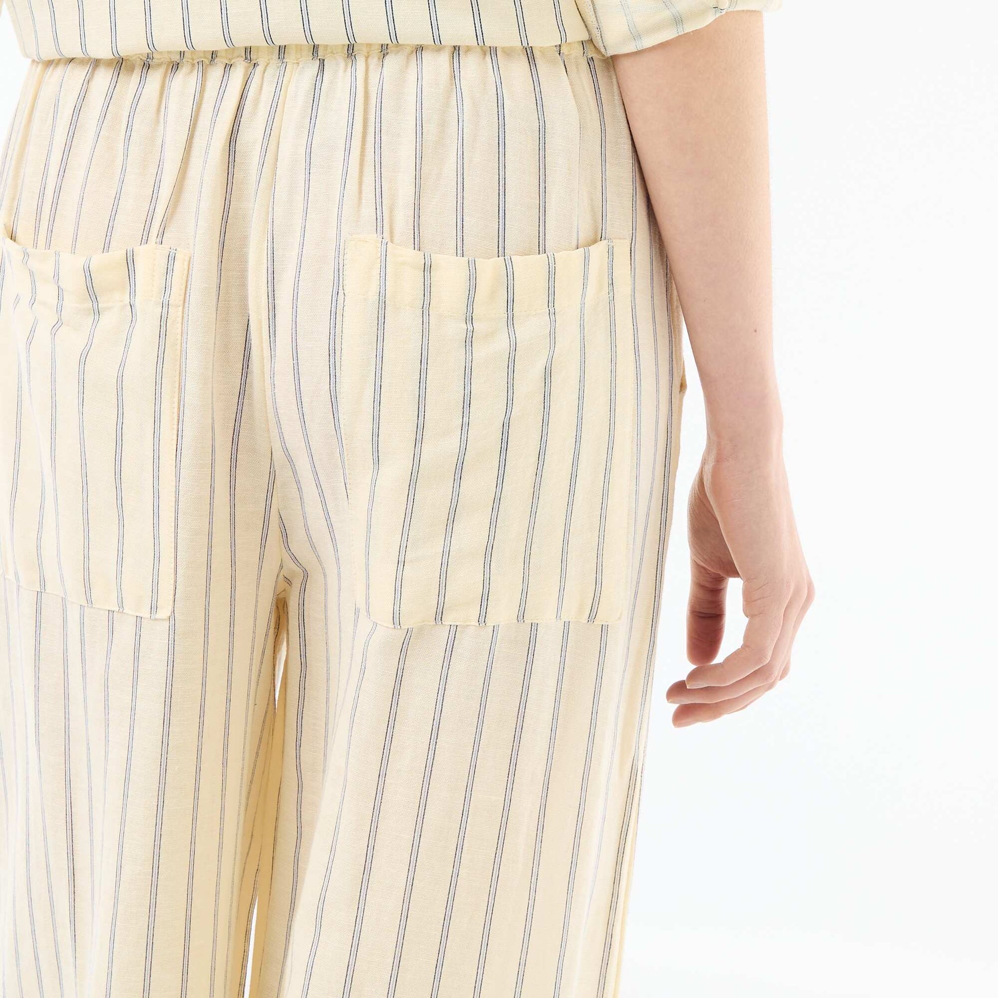 Pantalon palazzo en lin mélangé JAUNE