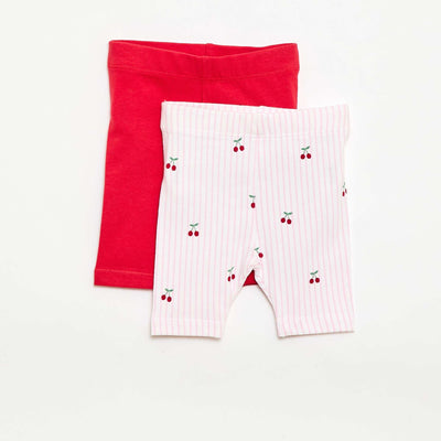Lot de 2 leggings courts BLANC