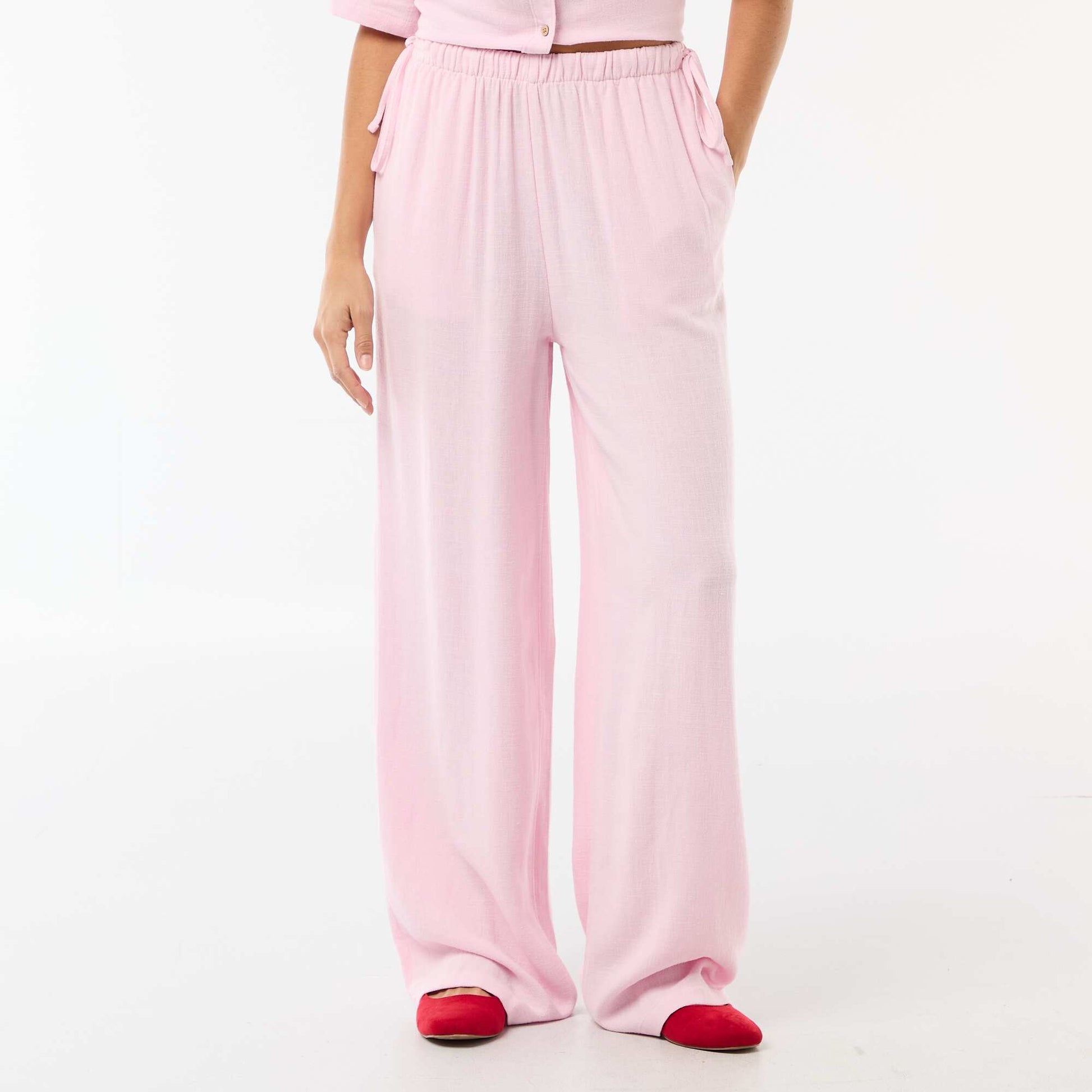 Pantalon large en lin mélangé ROSE
