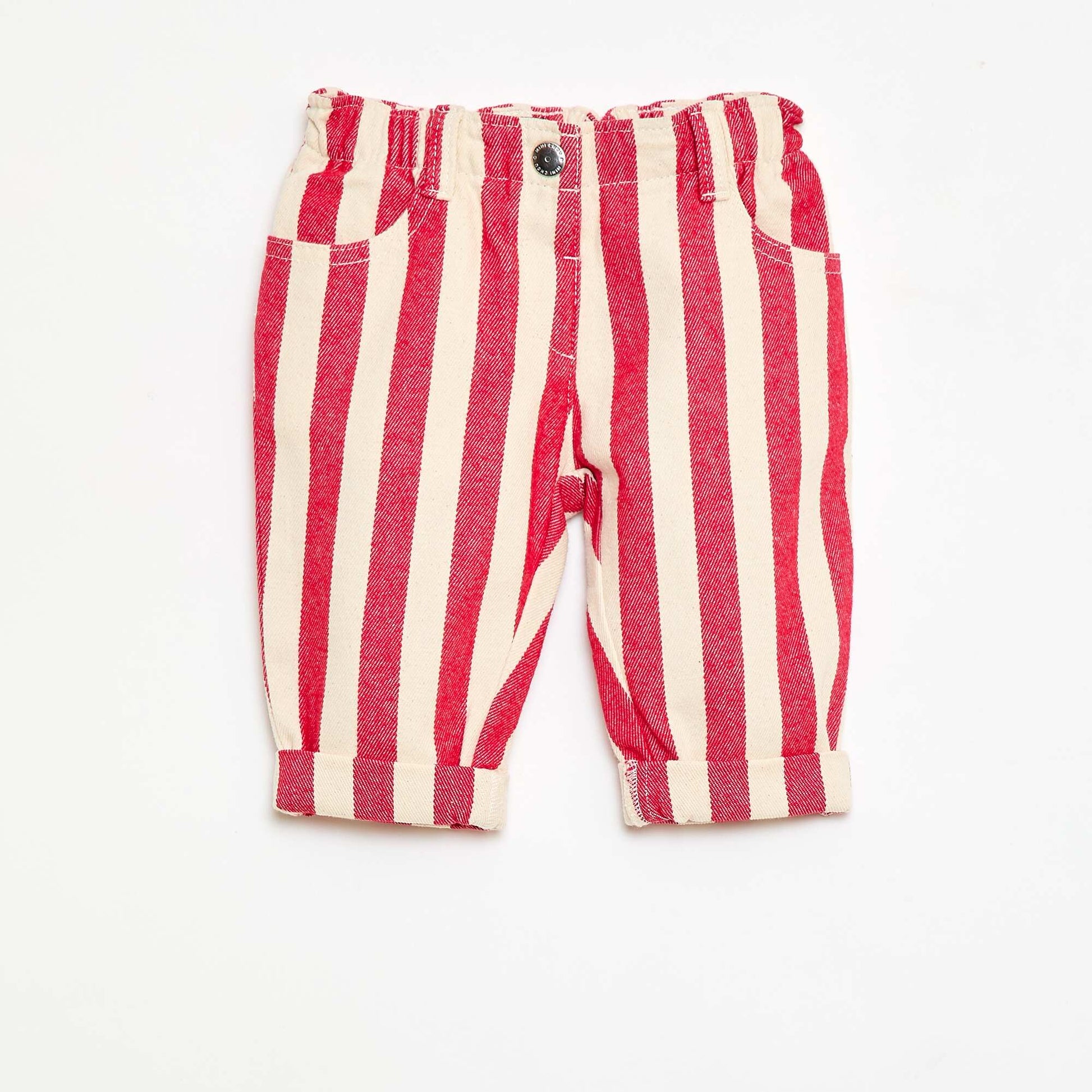 Pantalon en twill paperbag ROUGE