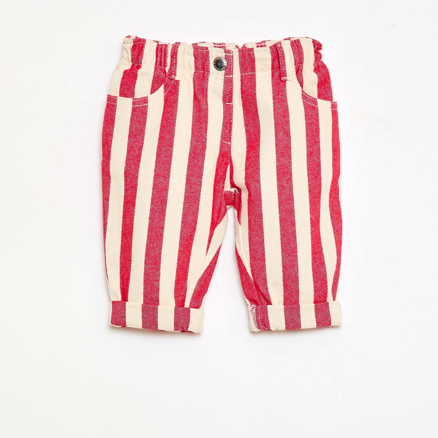 Pantalon en twill paperbag ROUGE