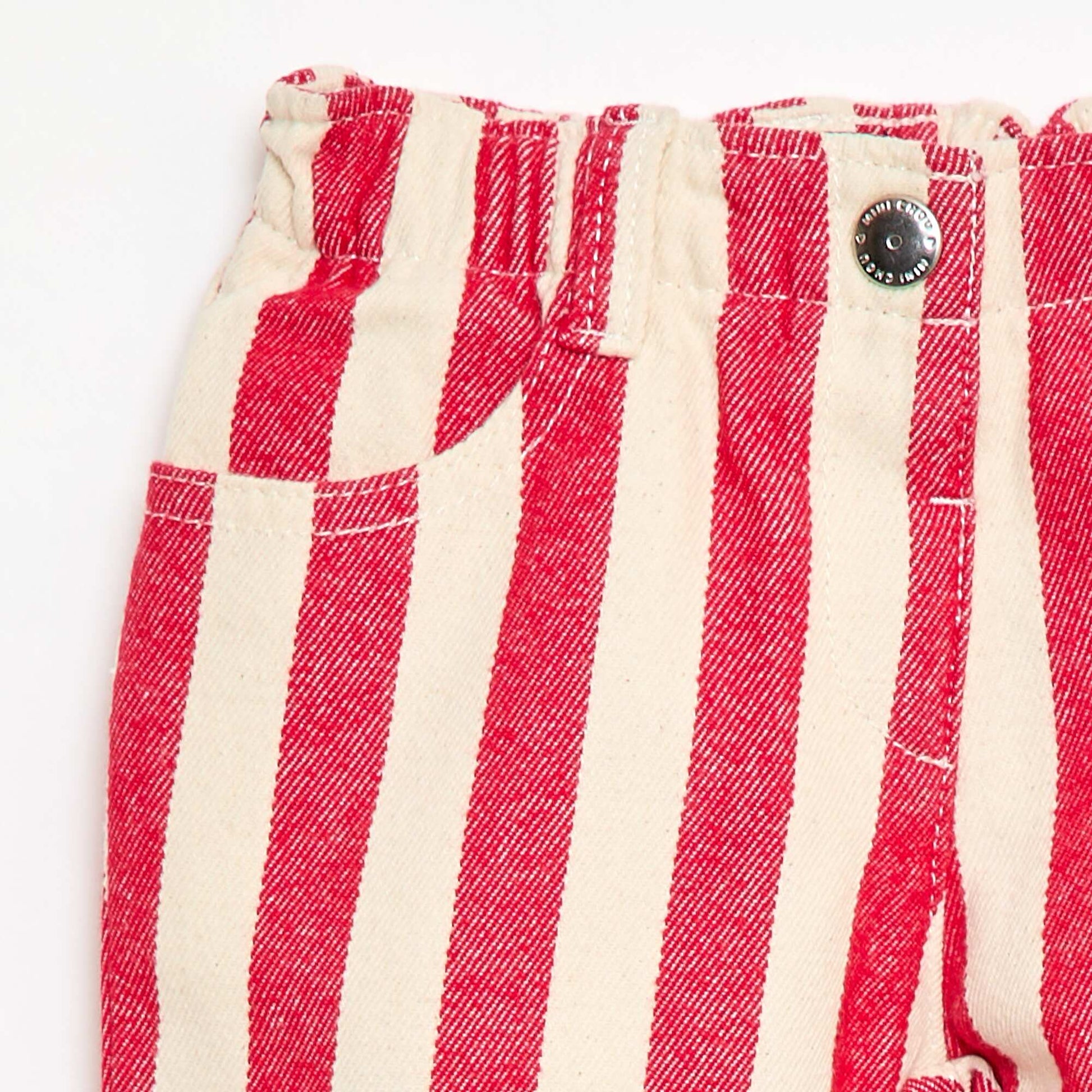 Pantalon en twill paperbag ROUGE
