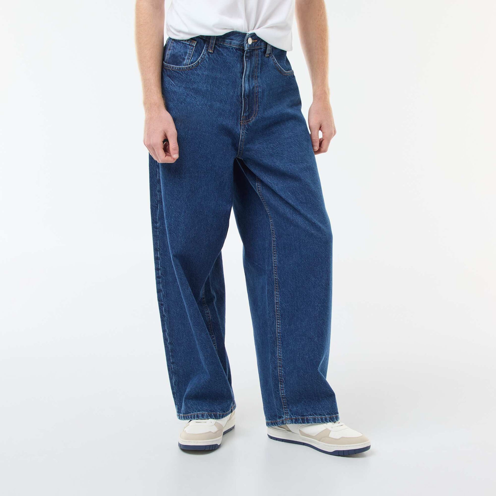 Baggy denim fit en coton BLEU
