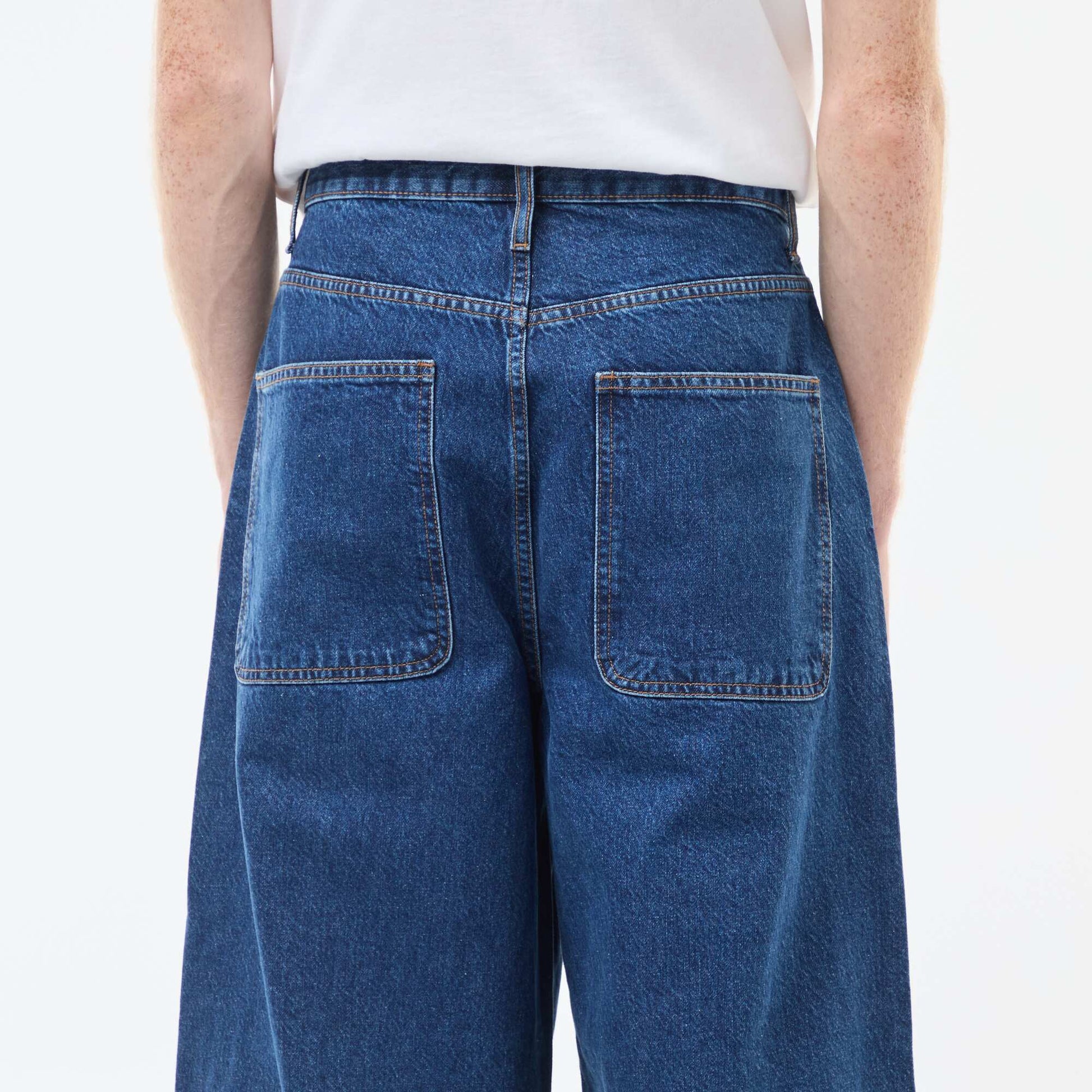 Baggy denim fit en coton BLEU