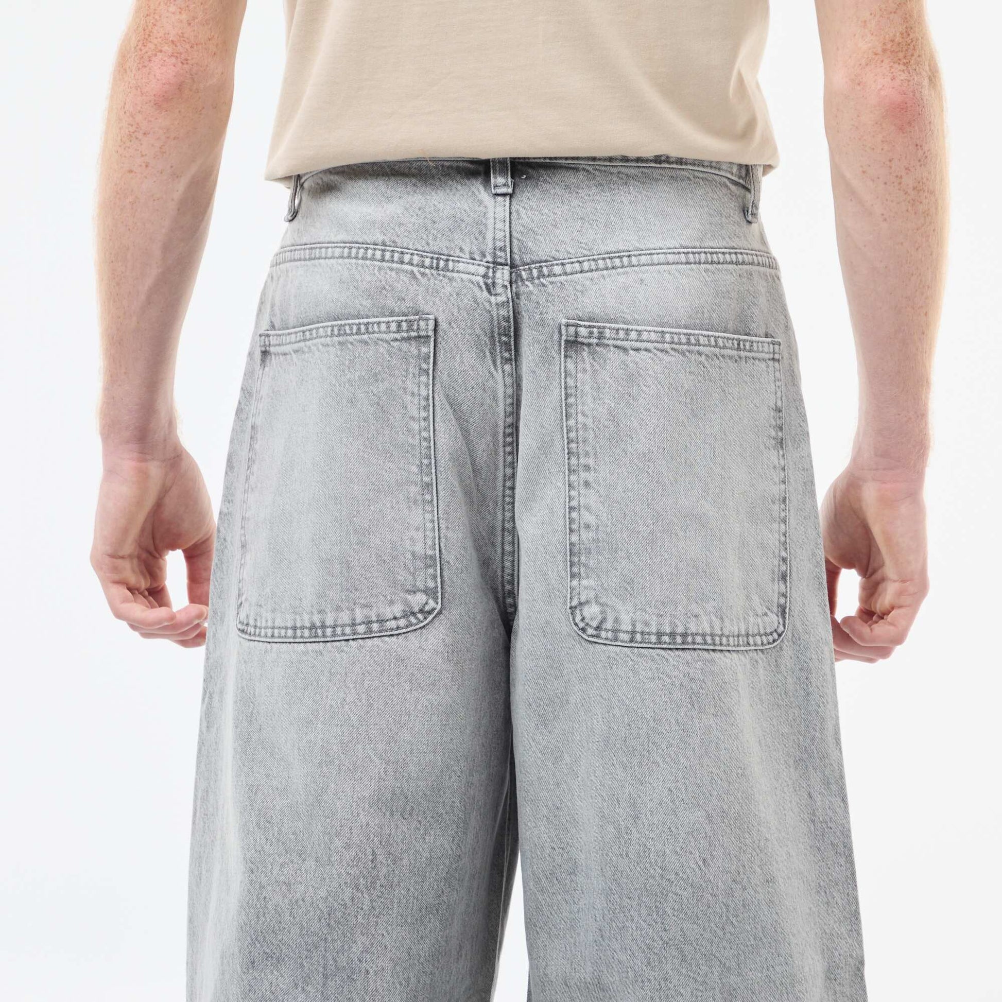 Baggy denim fit en coton GRIS