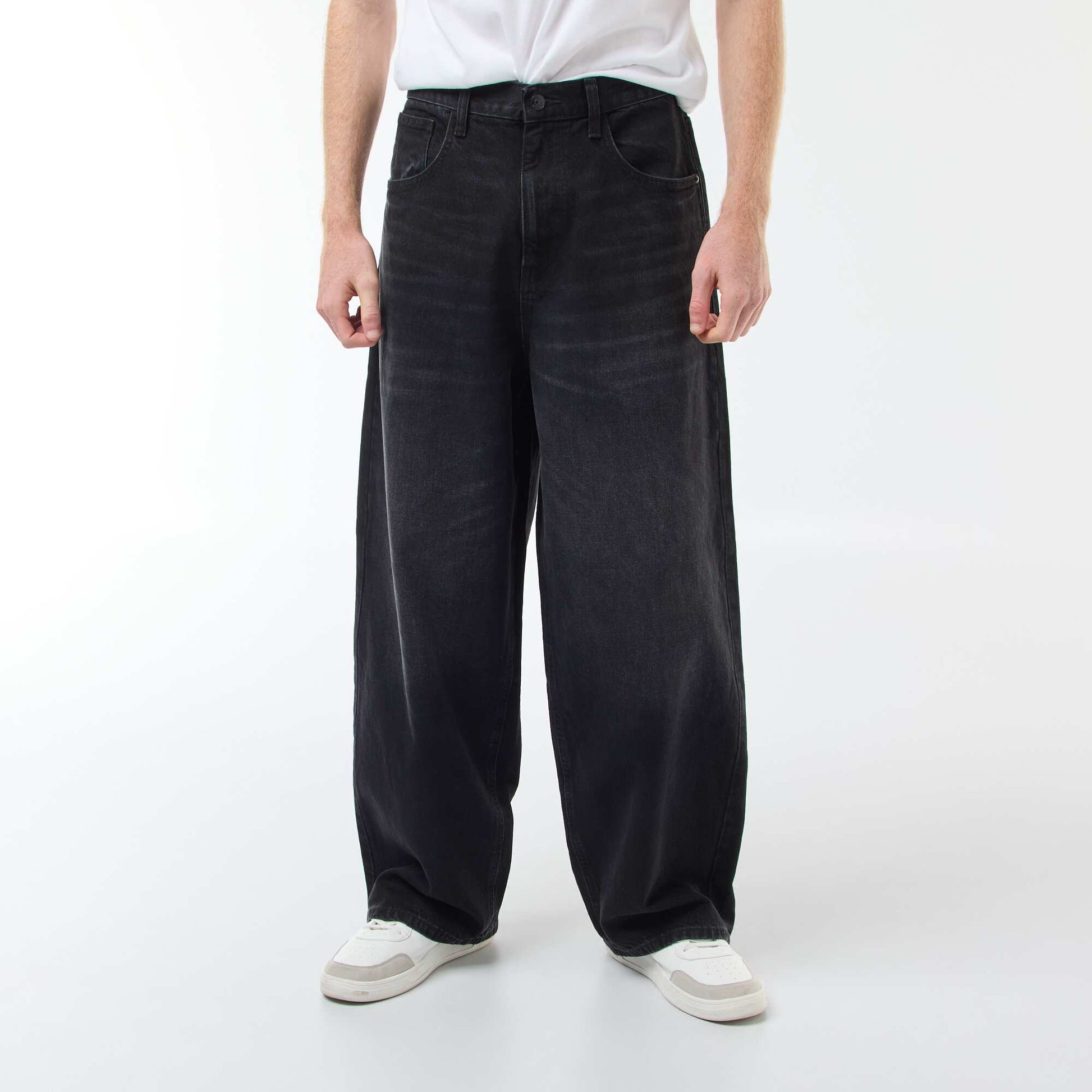 Baggy denim fit en coton NOIR