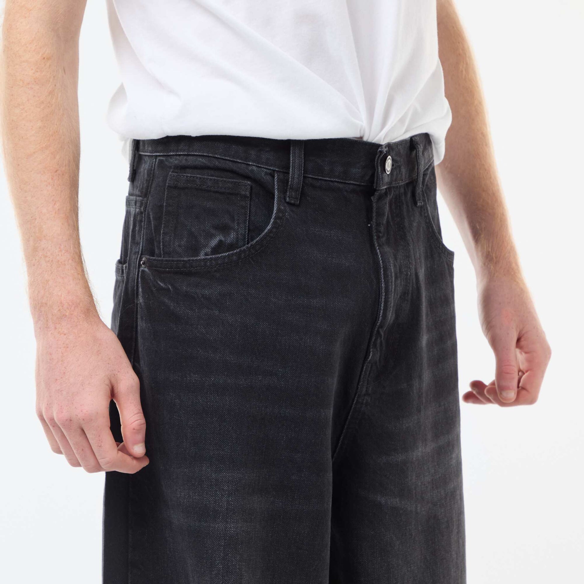 Baggy denim fit en coton NOIR