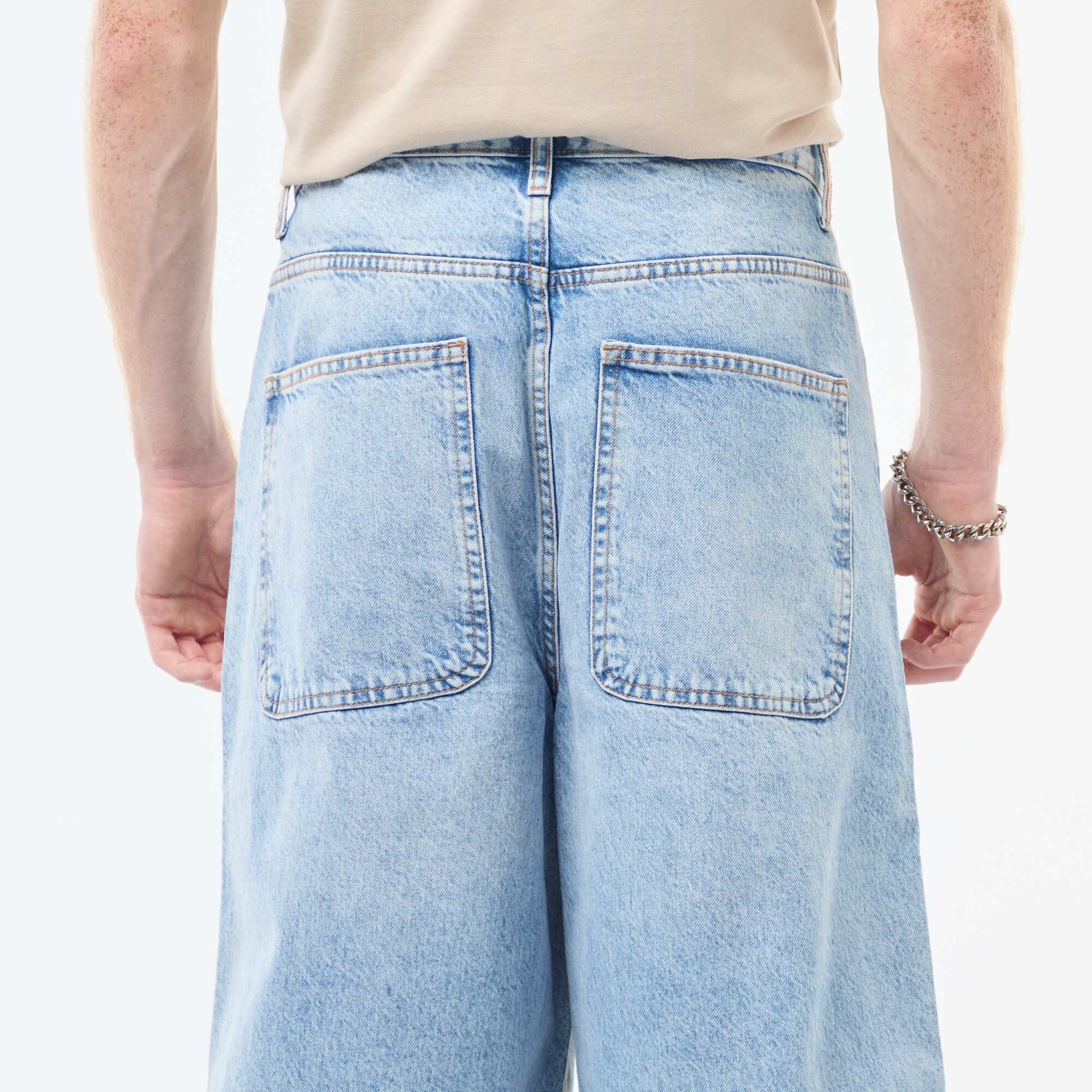 Baggy denim fit en coton BLEU