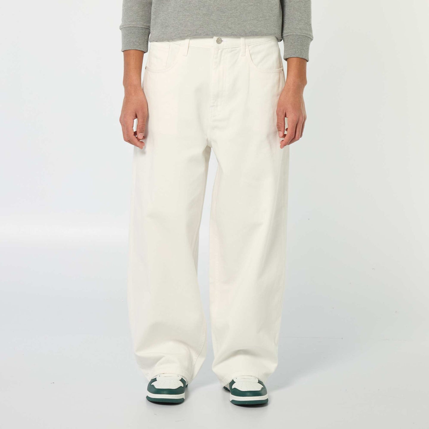 Baggy denim fit en coton BLANC