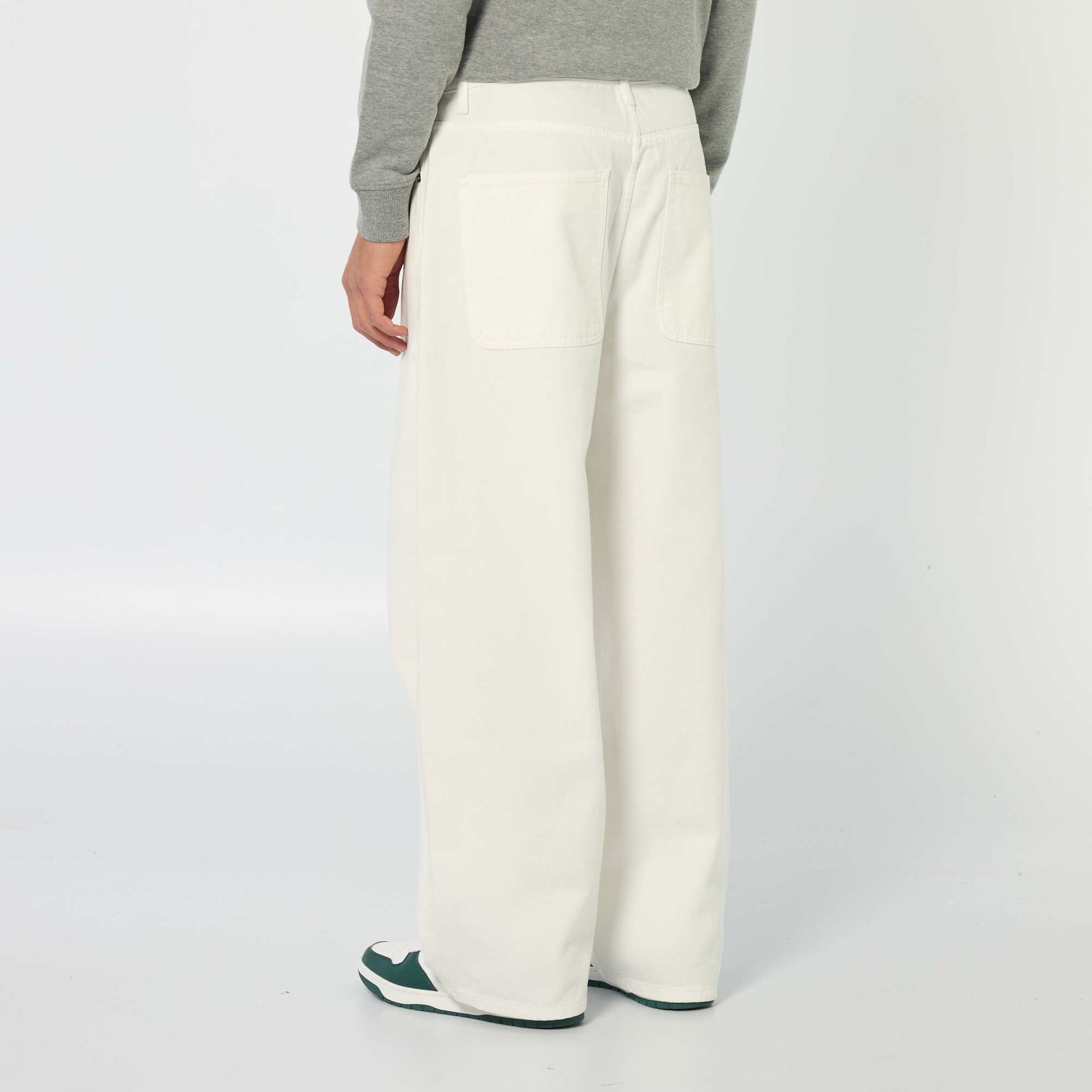 Baggy denim fit en coton BLANC