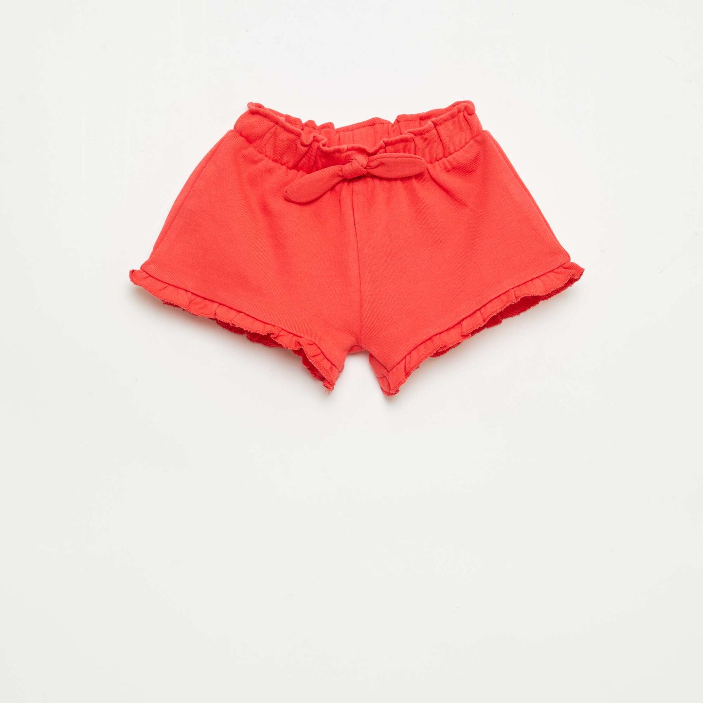 Short volanté avec nœud à la taille ROUGE