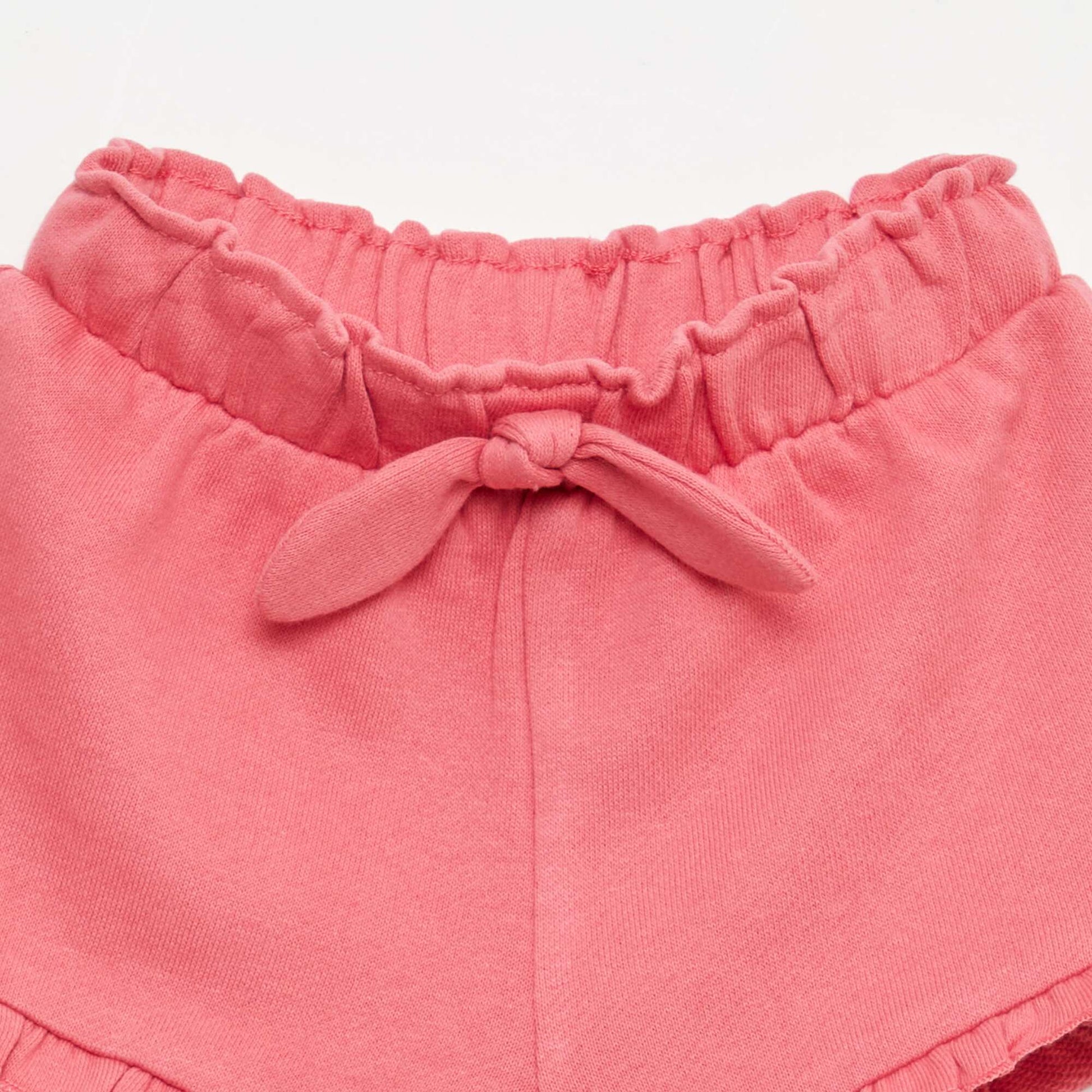 Short volanté avec nœud à la taille FUCHSIA