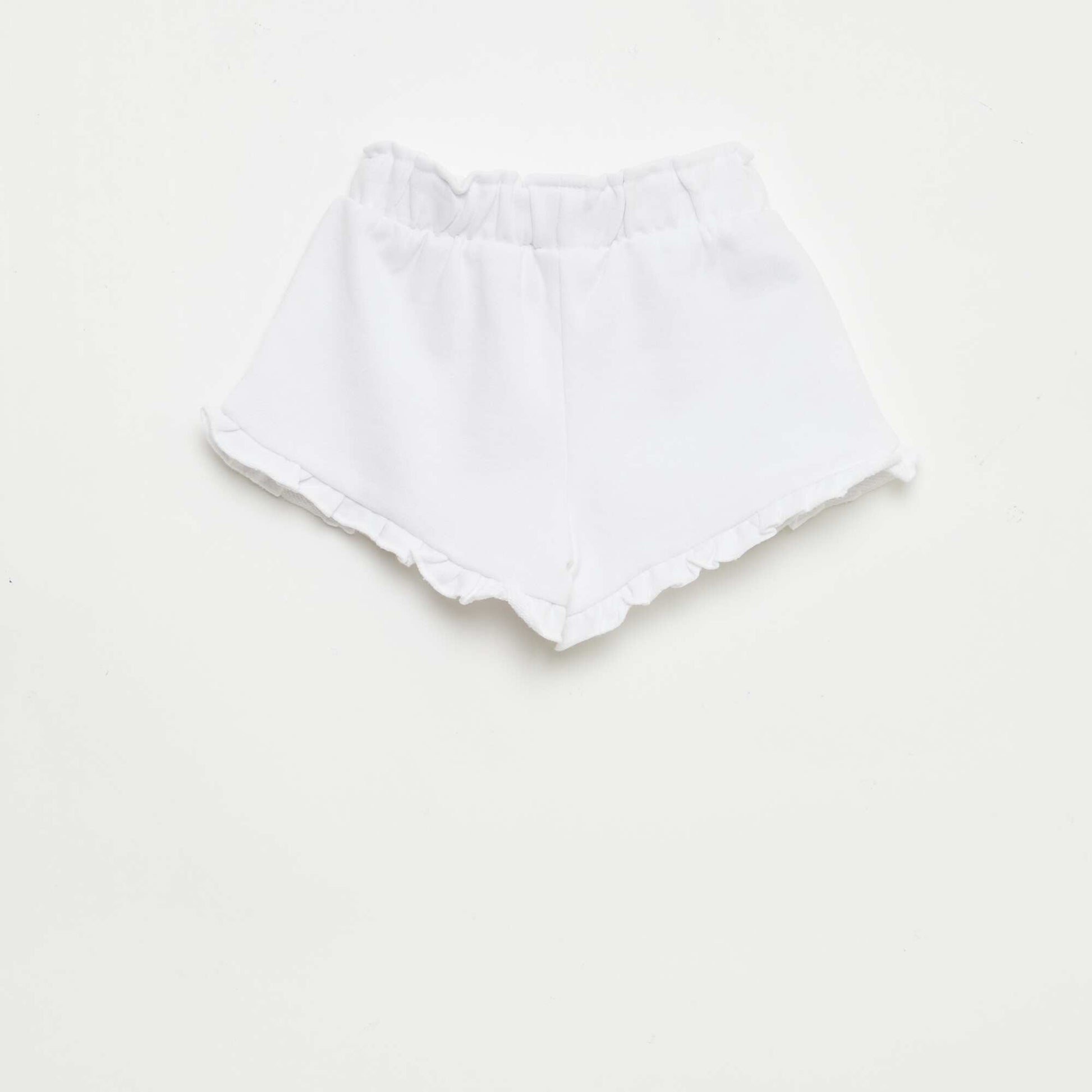 Short volanté avec nœud à la taille BLANC