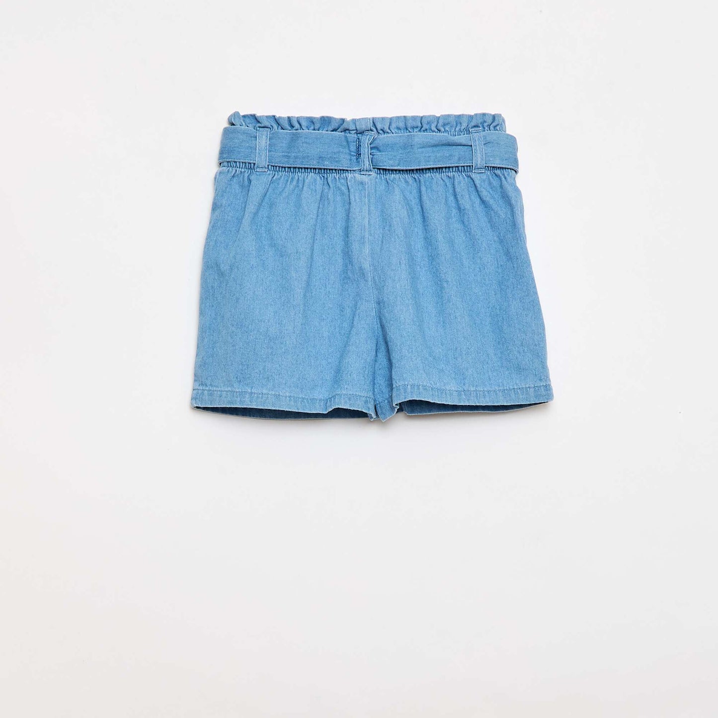 Short en denim léger avec ceinture amovible BLEU