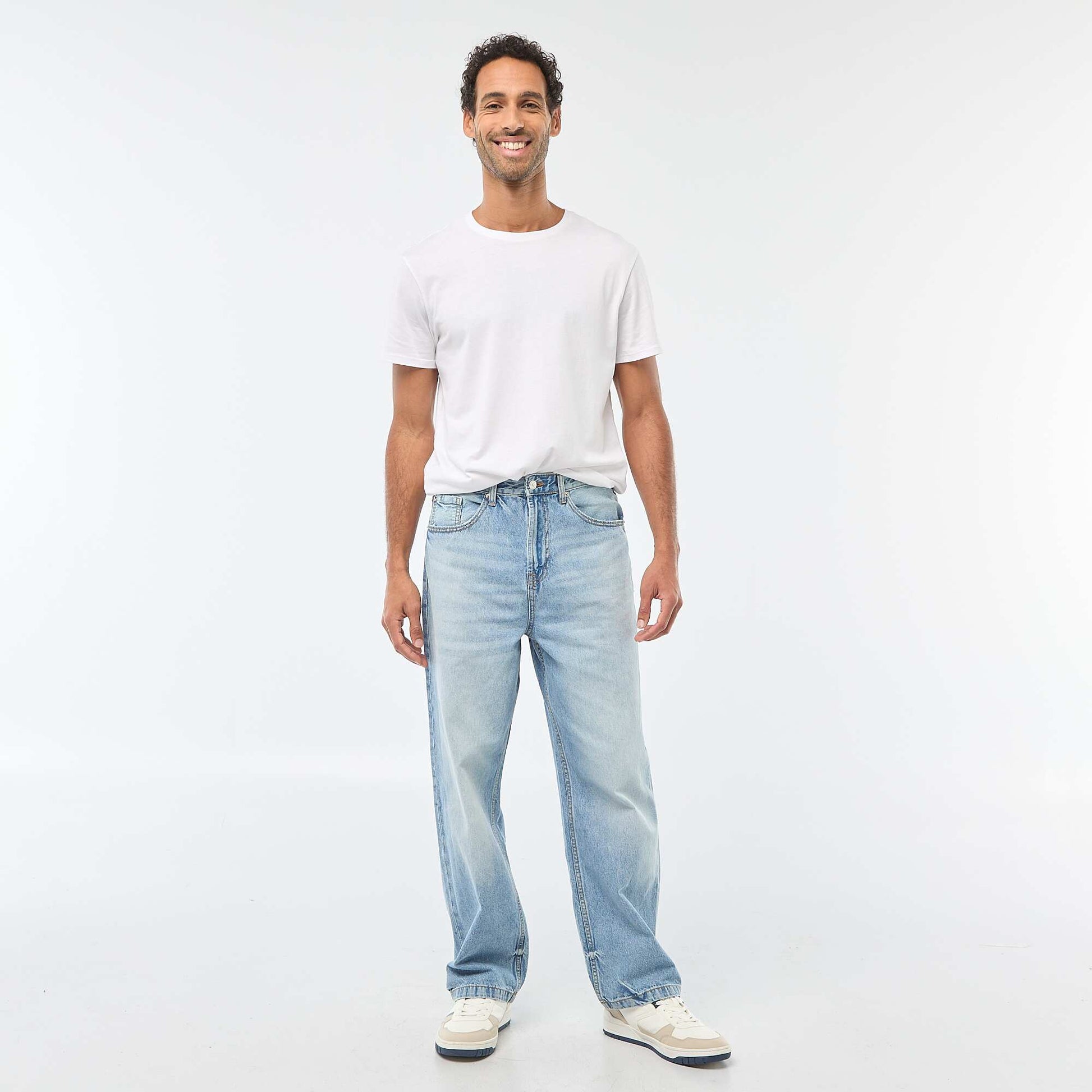 Jean droit / regular fit à 5 poches BLEU