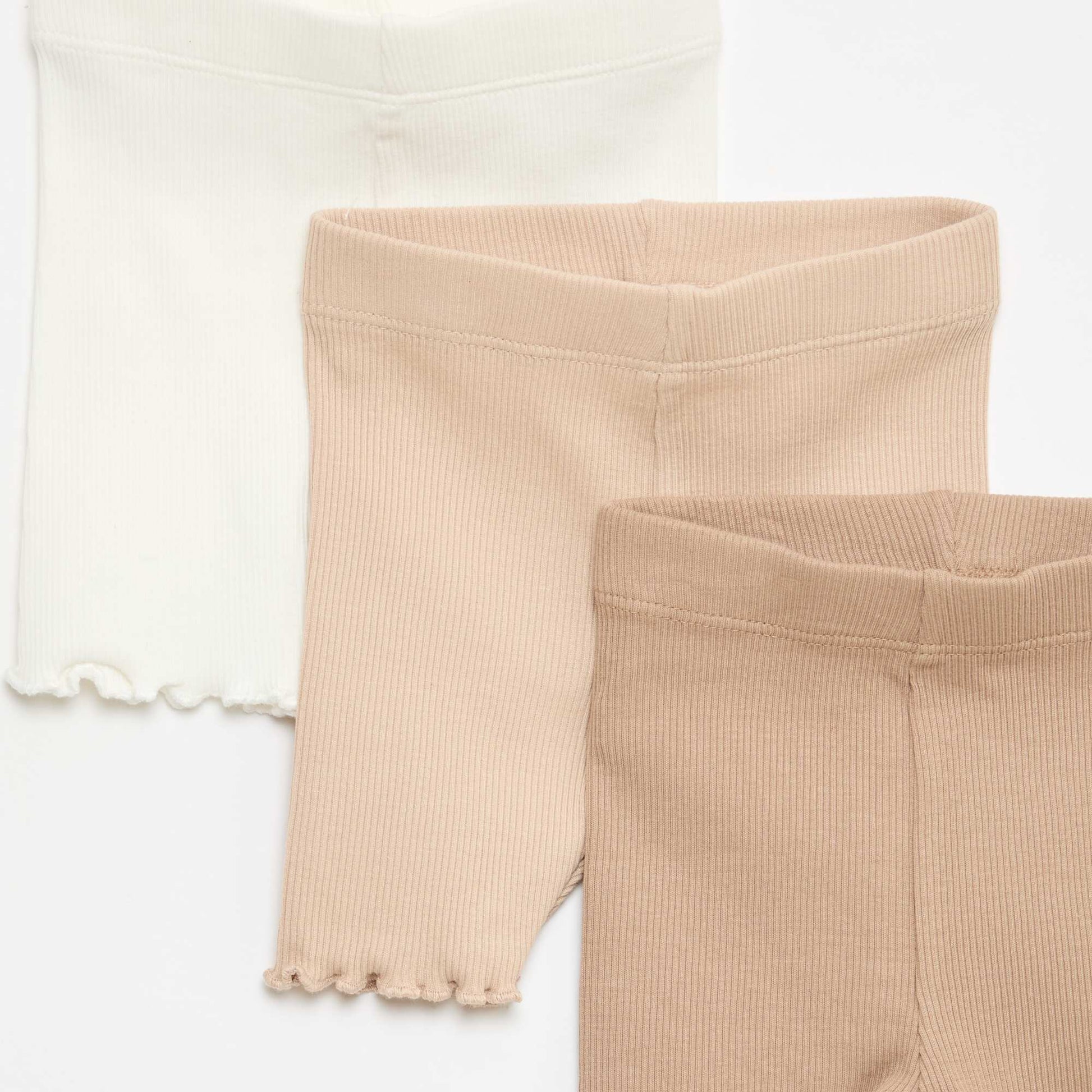 Lot de 3 cyclistes côtelés BEIGE