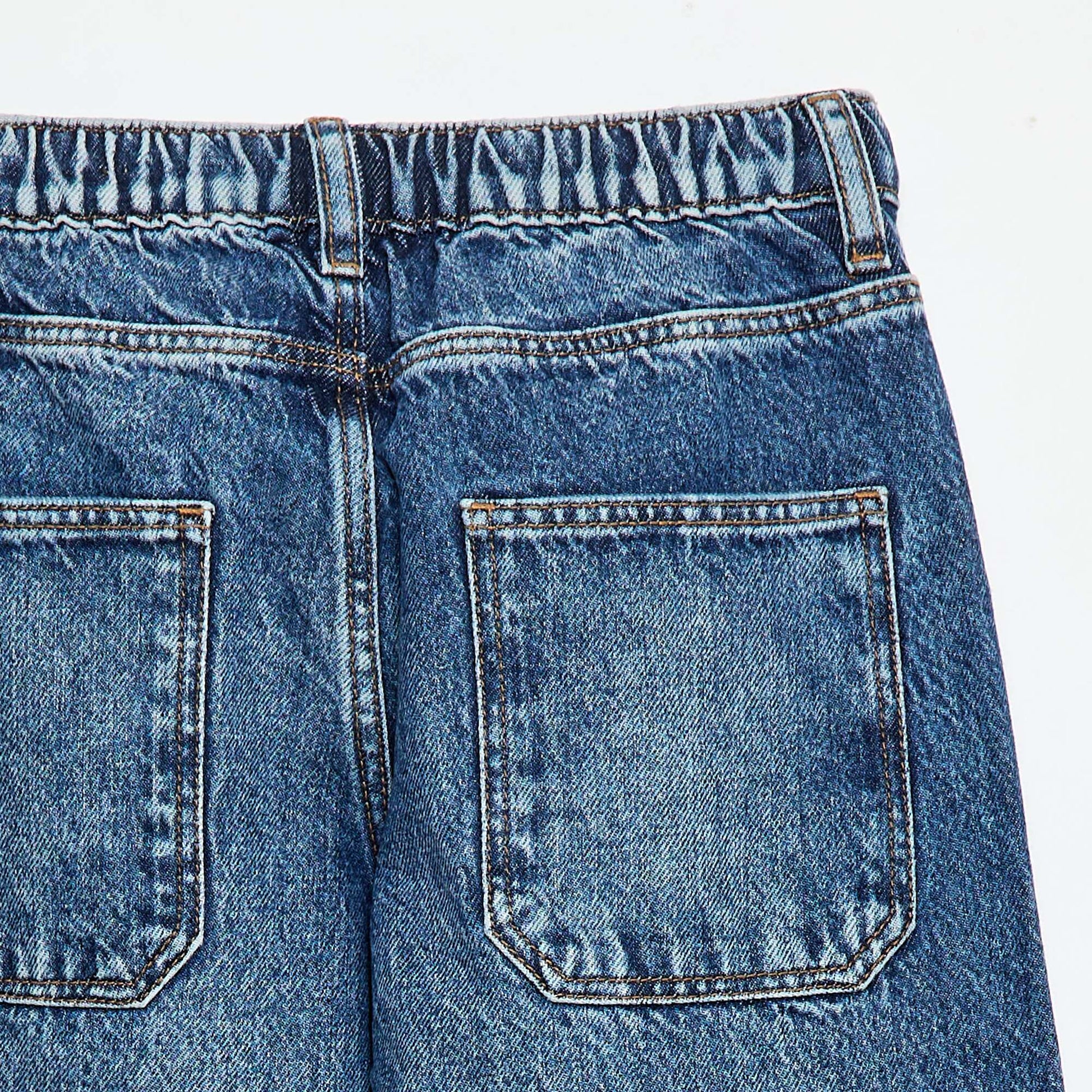 Jean baggy uni 5 poches BLEU