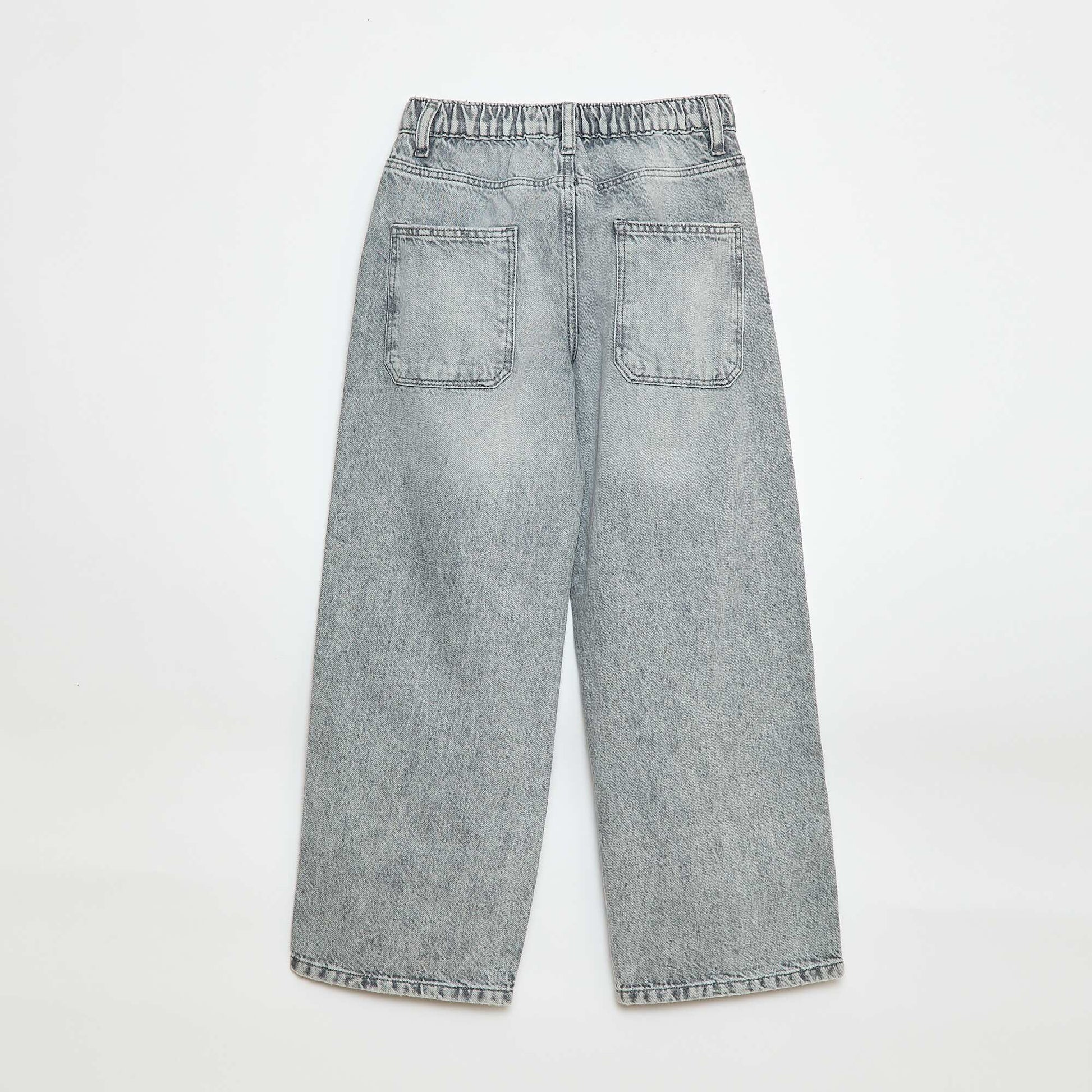 Jean baggy uni 5 poches GRIS