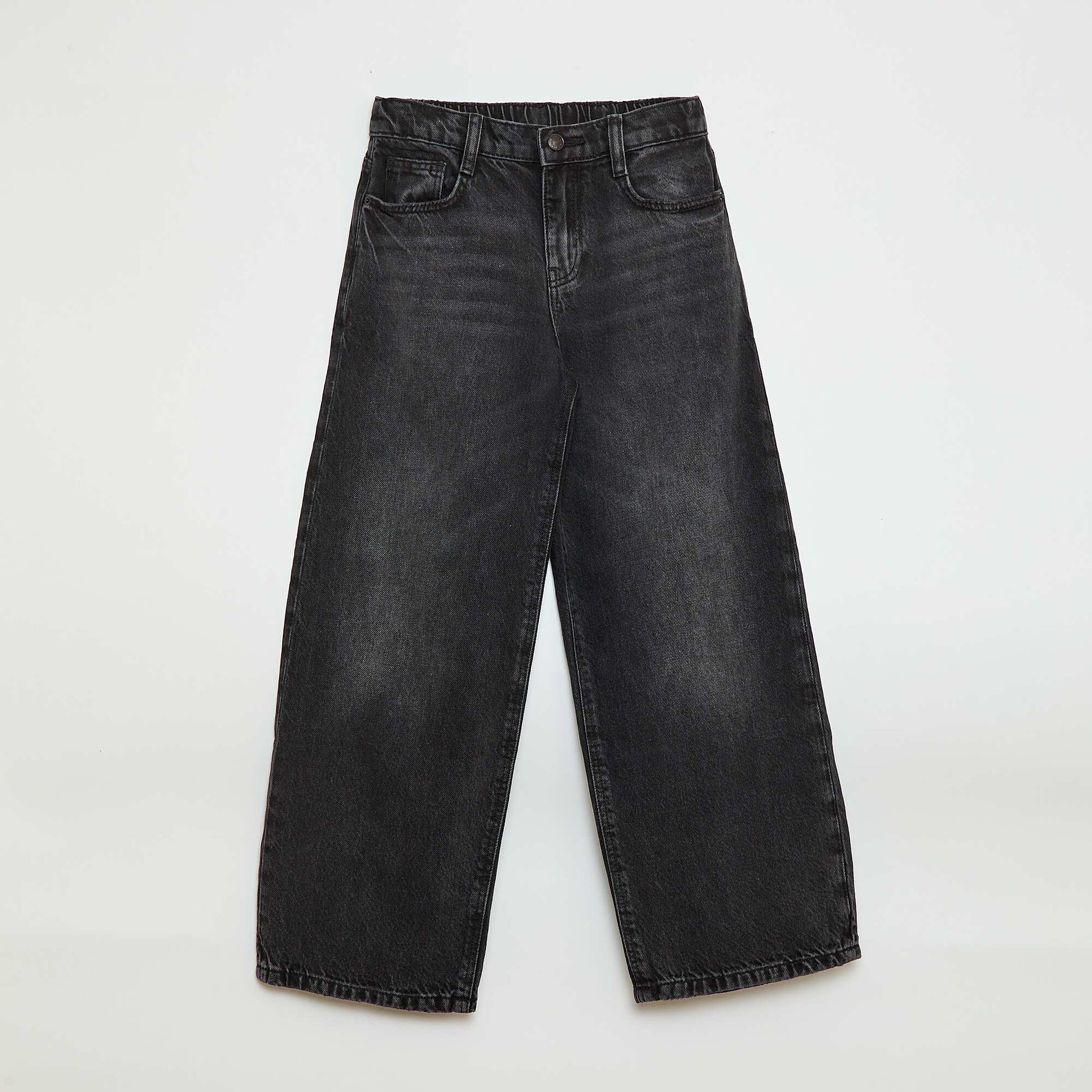 Jean baggy uni 5 poches NOIR