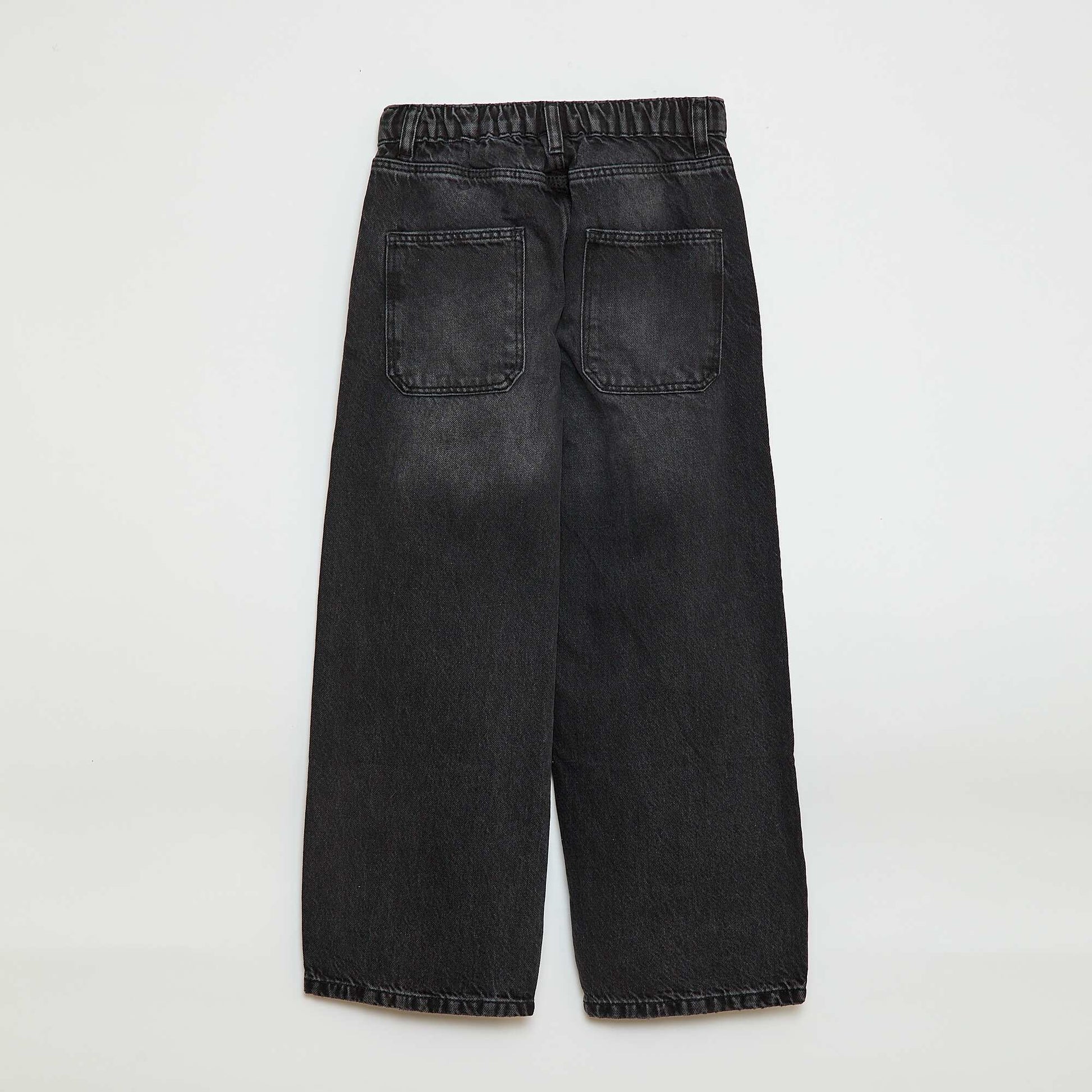 Jean baggy uni 5 poches NOIR