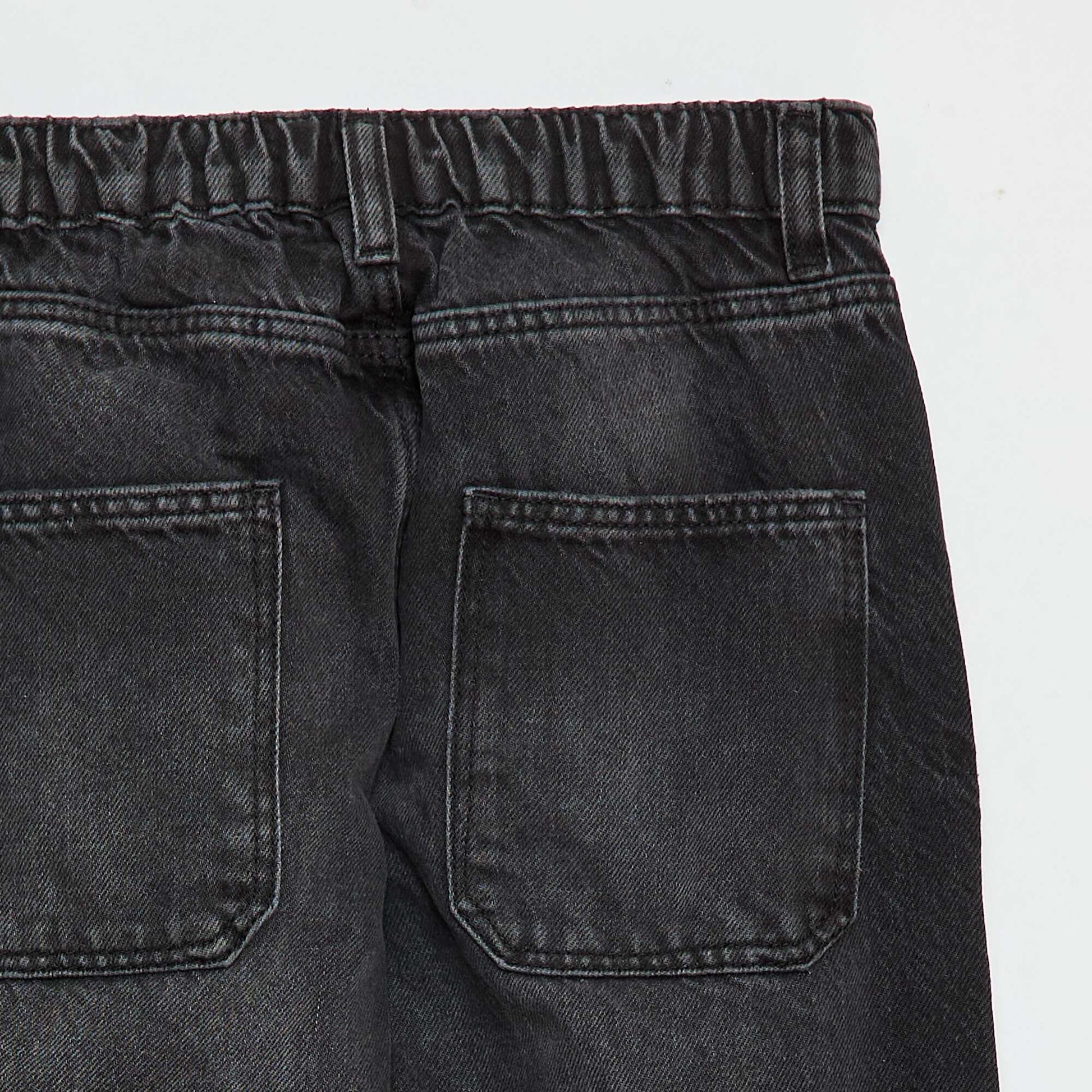 Jean baggy uni 5 poches NOIR