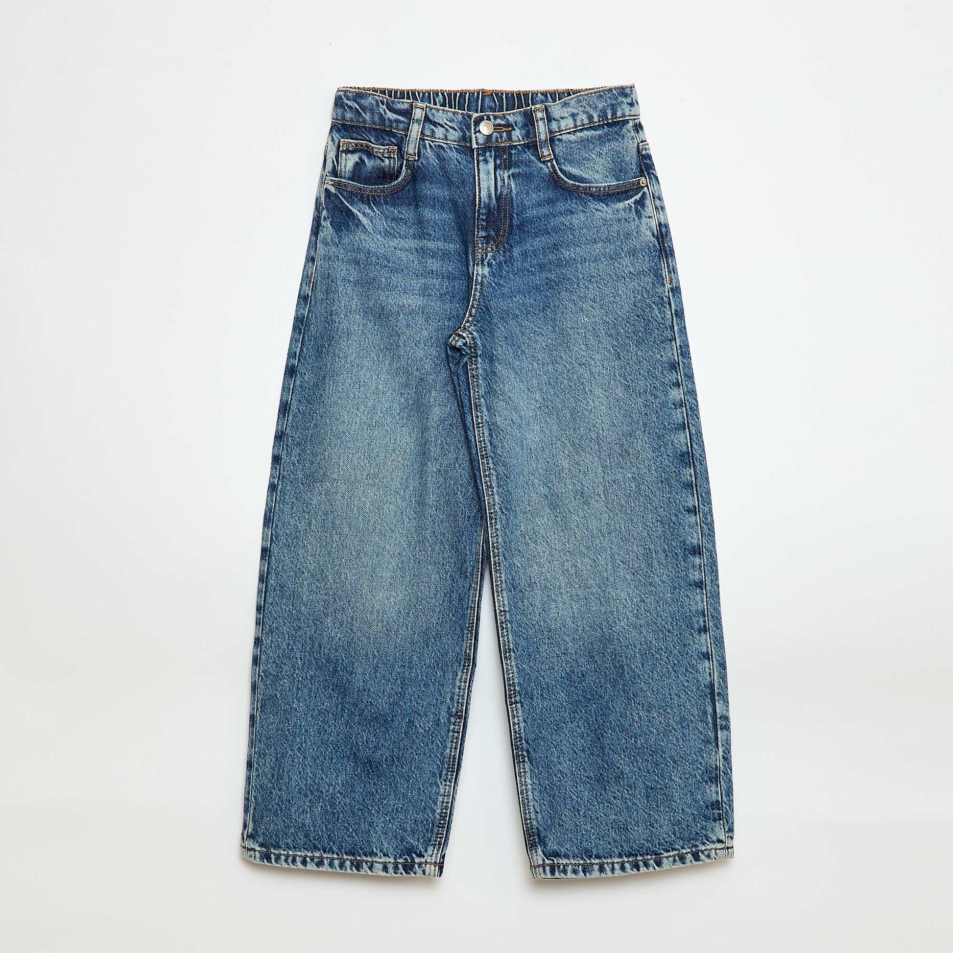 Jean baggy uni 5 poches BLEU