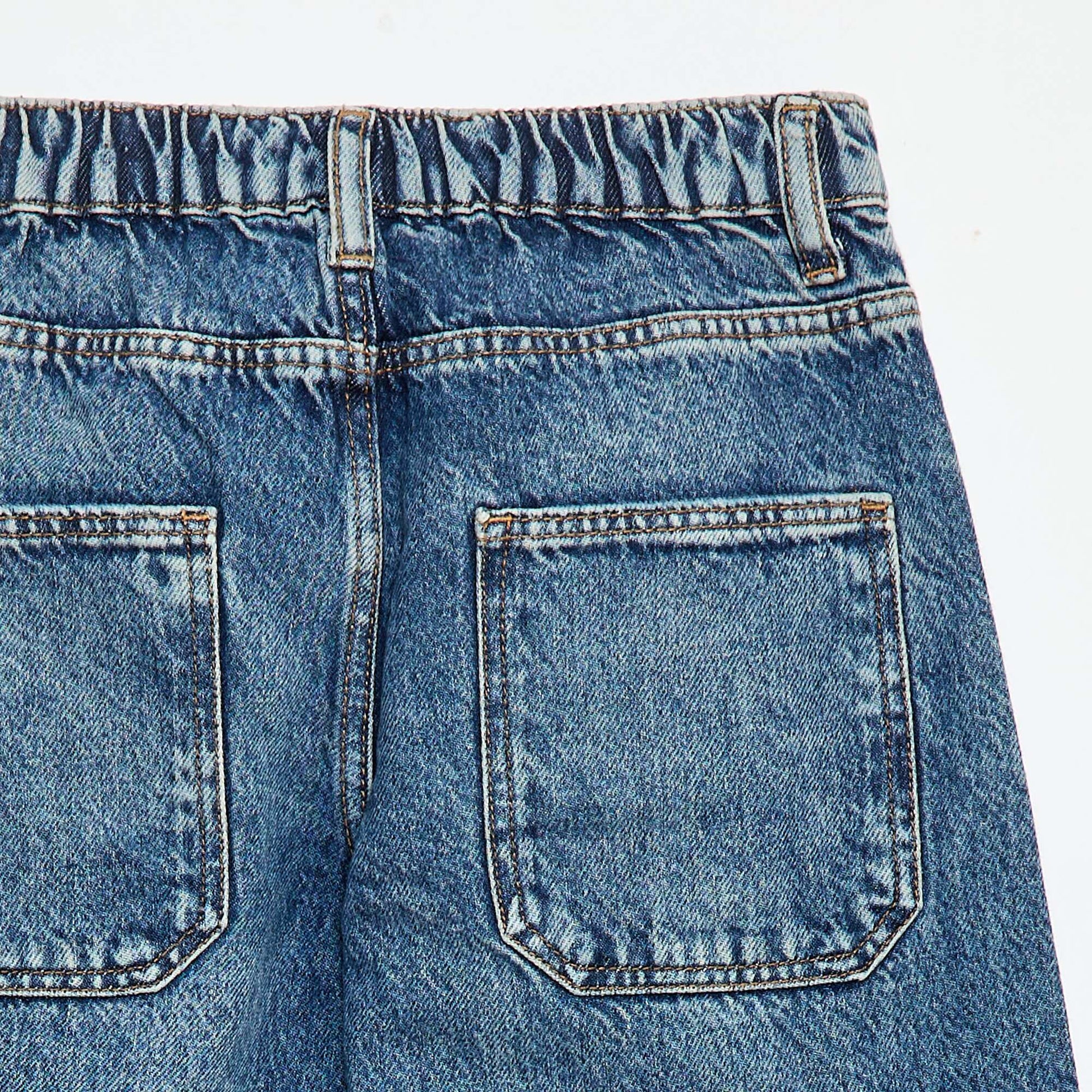 Jean baggy uni 5 poches BLEU