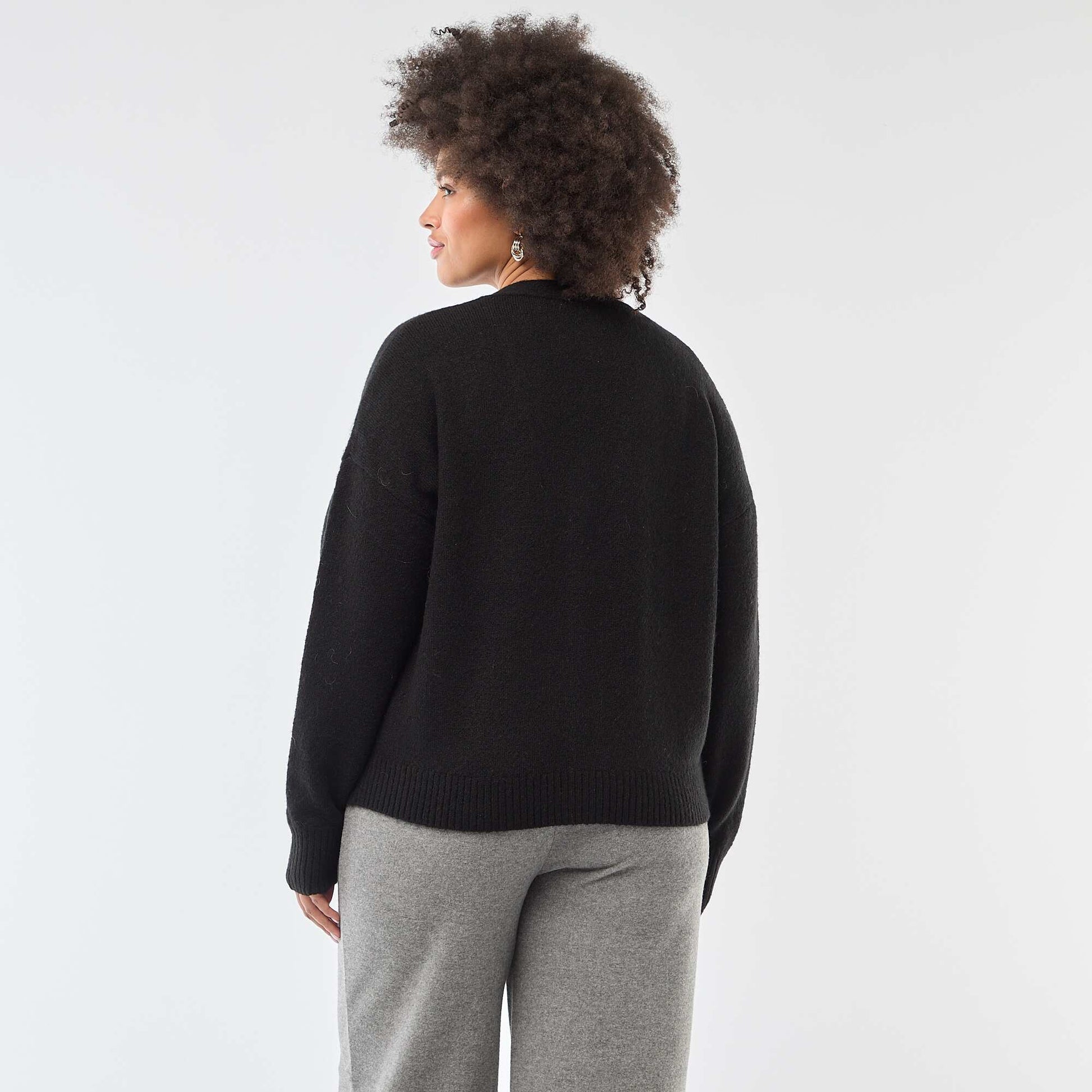 Gilet en maille grosse jauge NOIR
